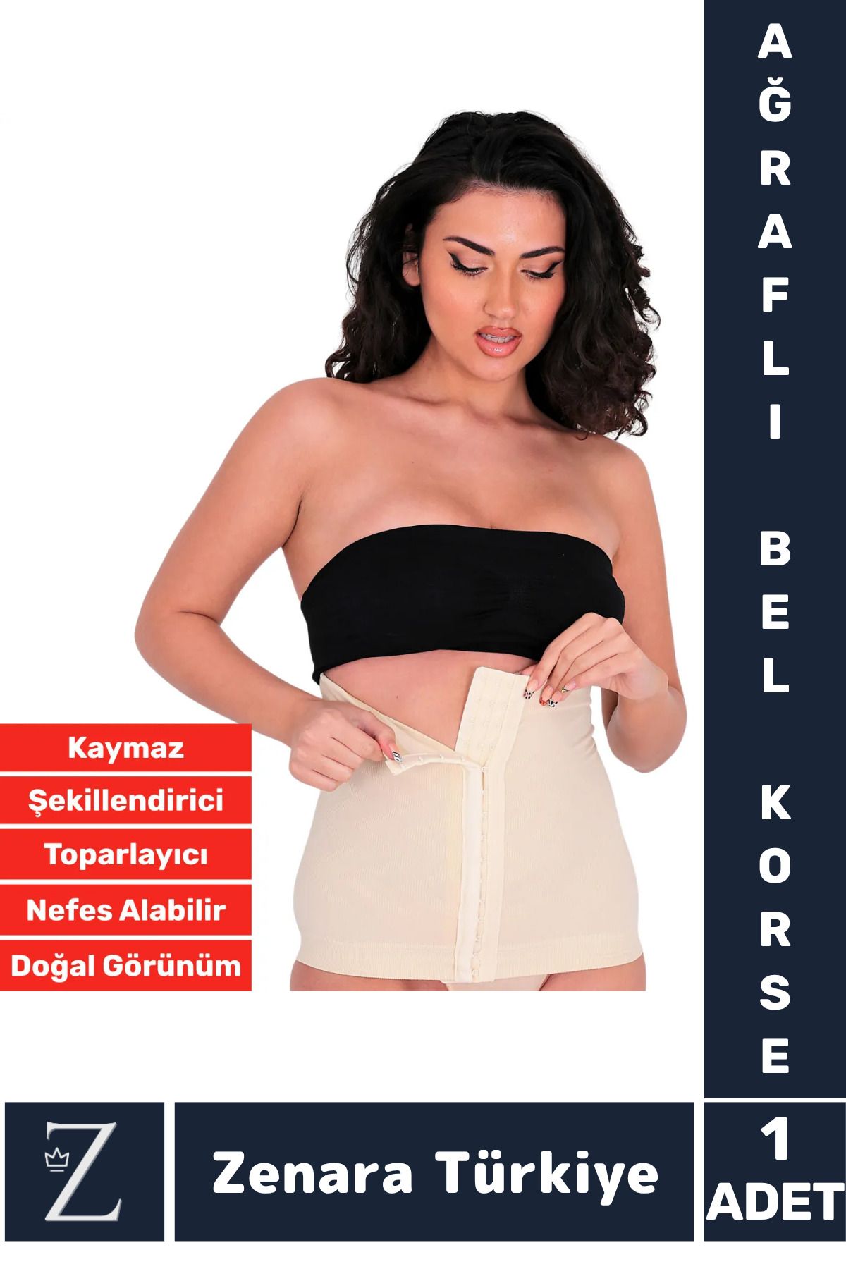 Zenara Özel Üretim İz İç Göstermez Vücut Şekillendiren Toparlayan Beden Küçülten Ağraflı Bel Korsesi