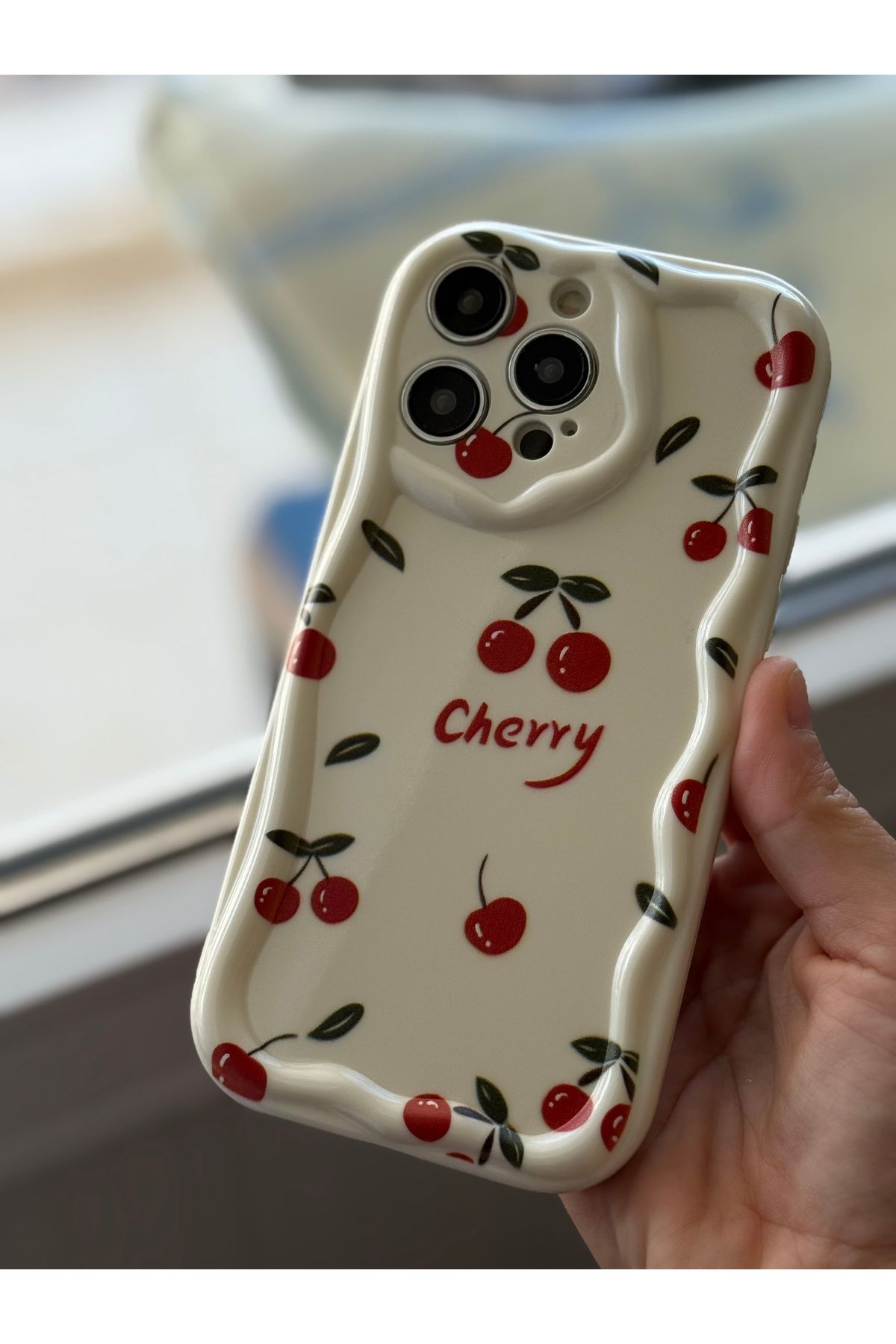 FİŞNEİLETİŞİM İPHONE 16 PROMAX UYUMLU KİRAZ DESENLİ CHERRY KILIF