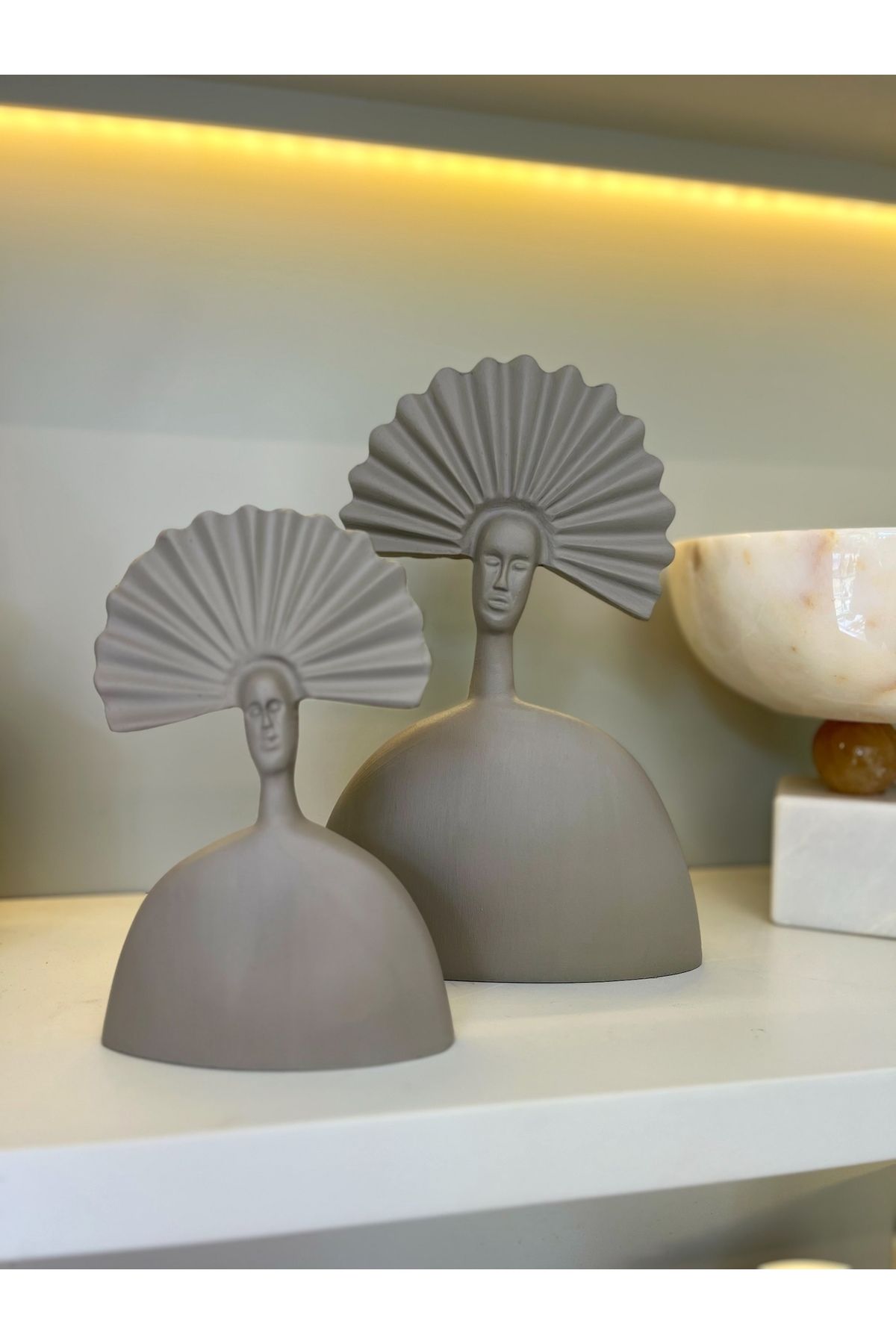 Mioletti Vizon African Obje İkili Set