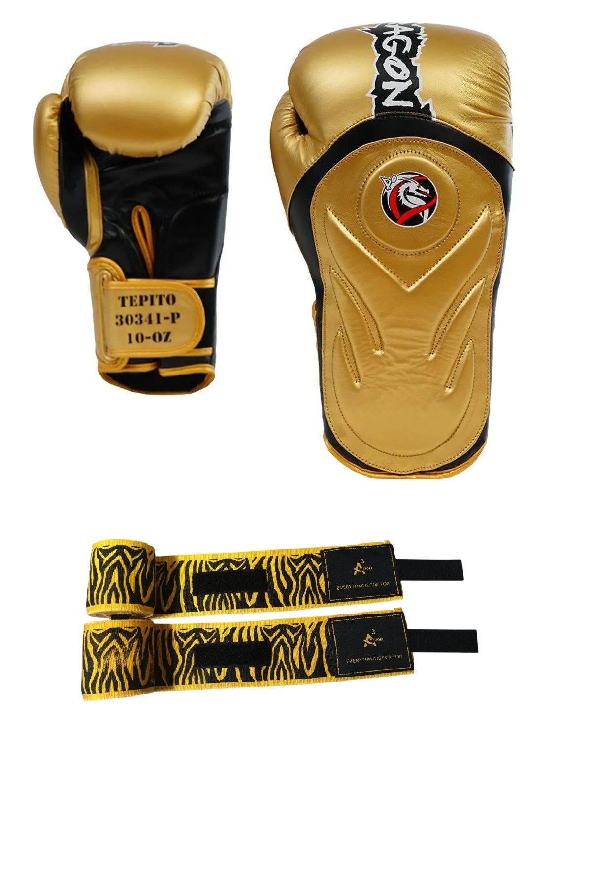 Dragondo Tepito Boks Eldiveni Muay Thai Kick Boks Eldiveni Ve A3 Store Bandajlı 2'li Set Gifttoom, Dragon
