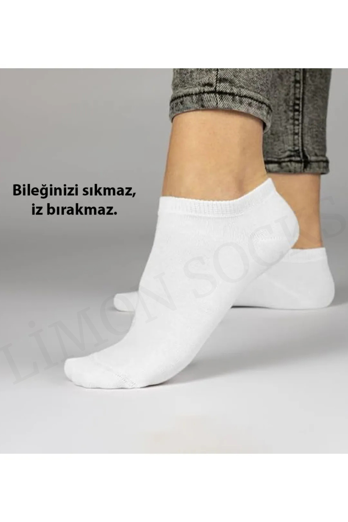 10 Çift Pamuklu Penye Likralı Erkek Kadın Patik Çorap — görsel 2