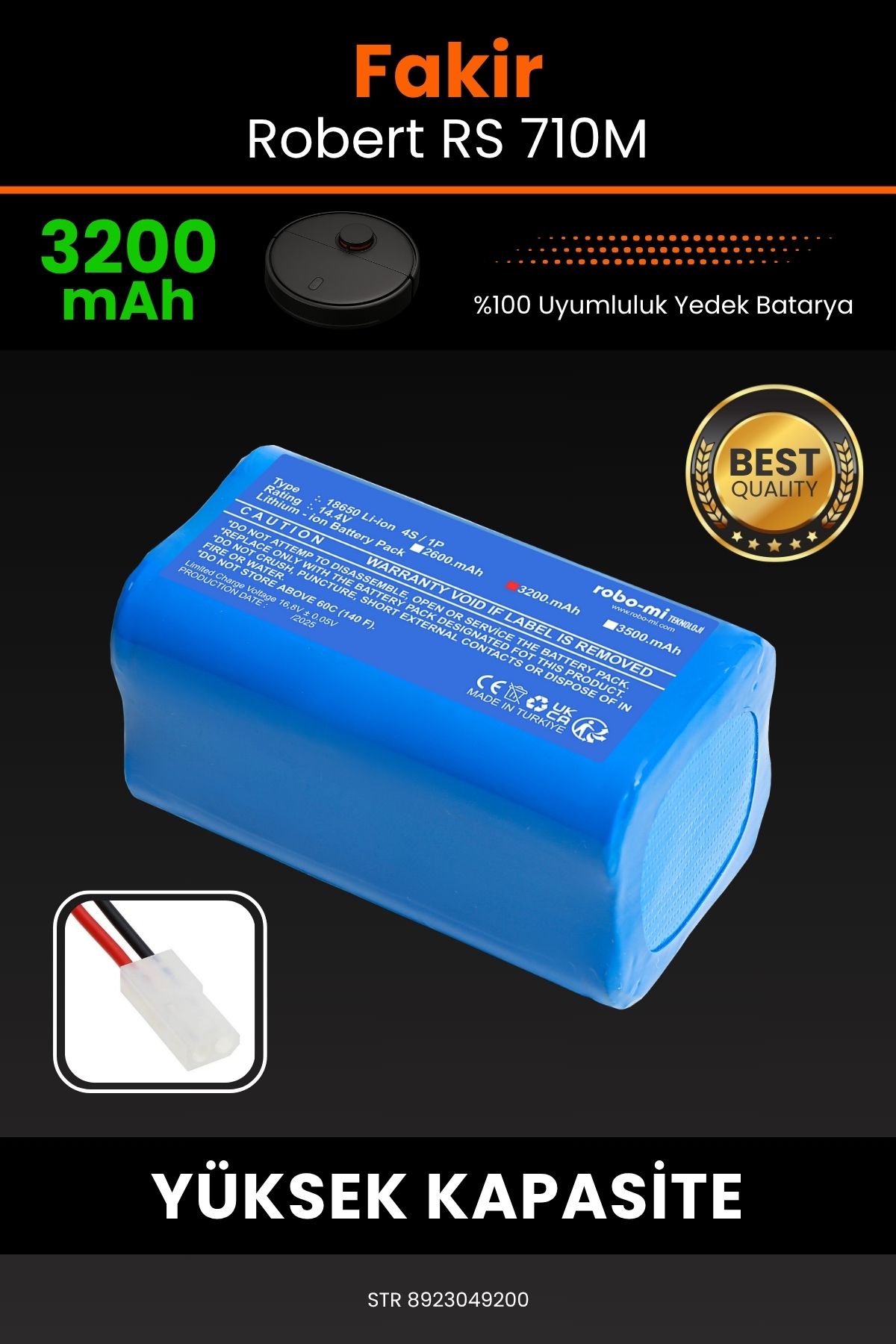 robo-mi Fakir Robert RS-710M 3200mAh Robot Süpürge Bataryası - Koruma Katmanlı Batarya Teknolojisi