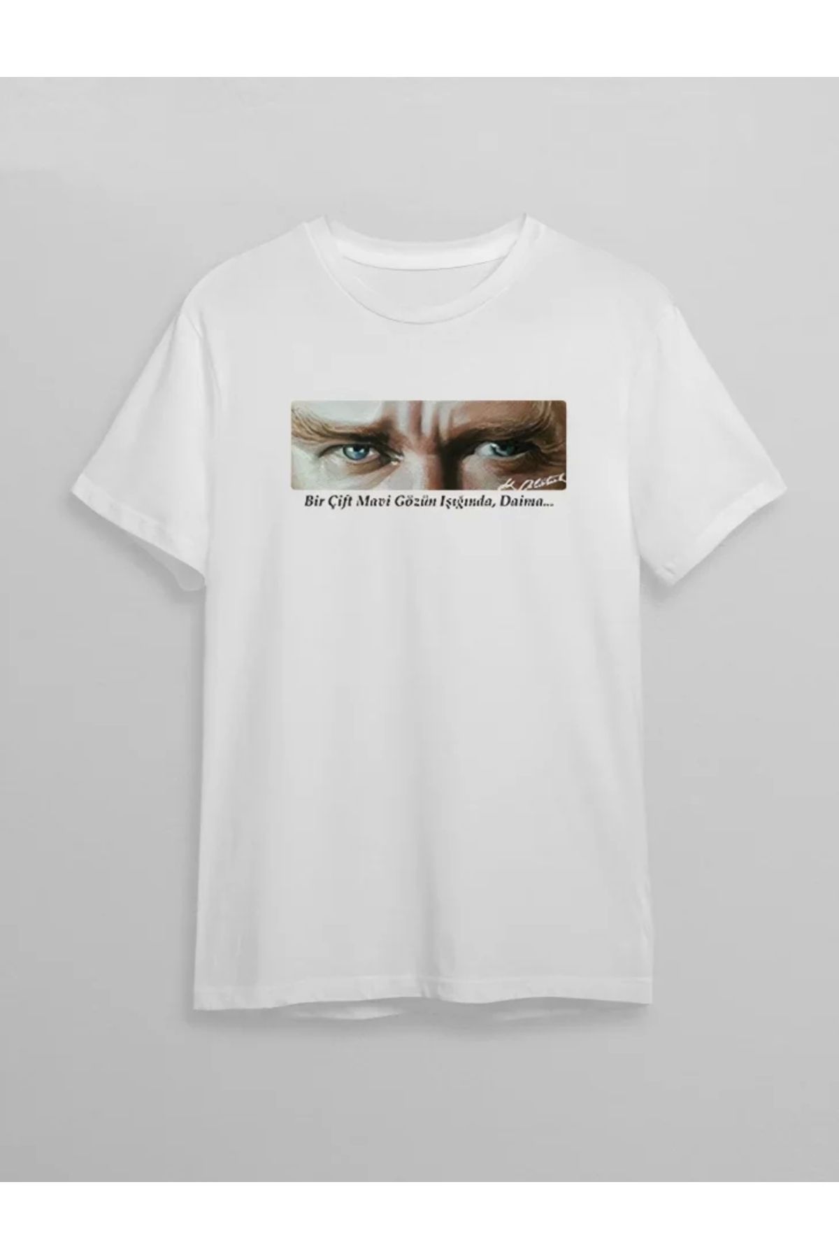 Butik 10 Kasım Unisex Atatürk Baskılı T-shirt - Beyaz