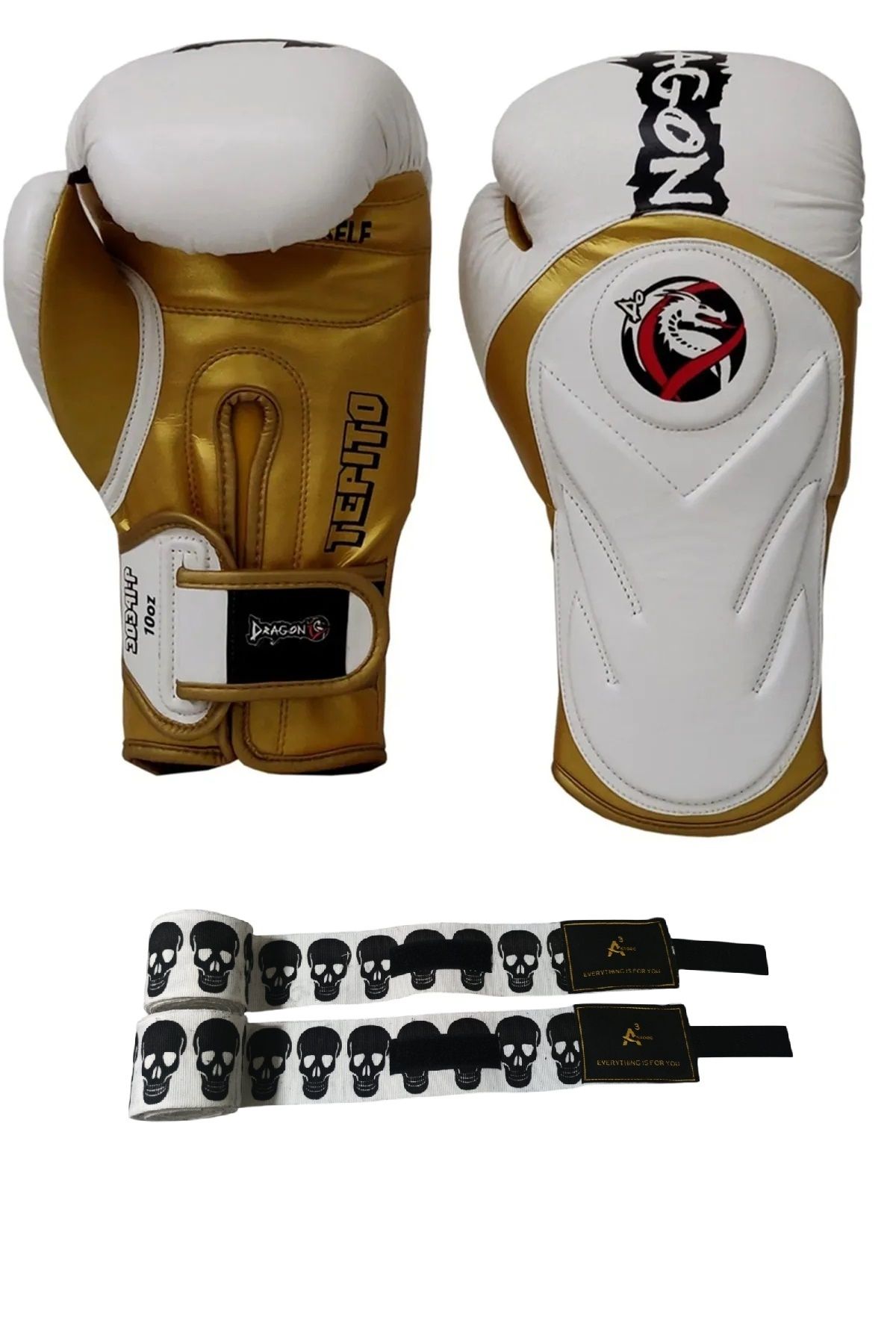 Dragondo Tepito Boks Eldiveni Muay Thai Kick Boks Eldiveni Ve A3 Store Bandajlı 2'li Set Gifttoom, Dragon