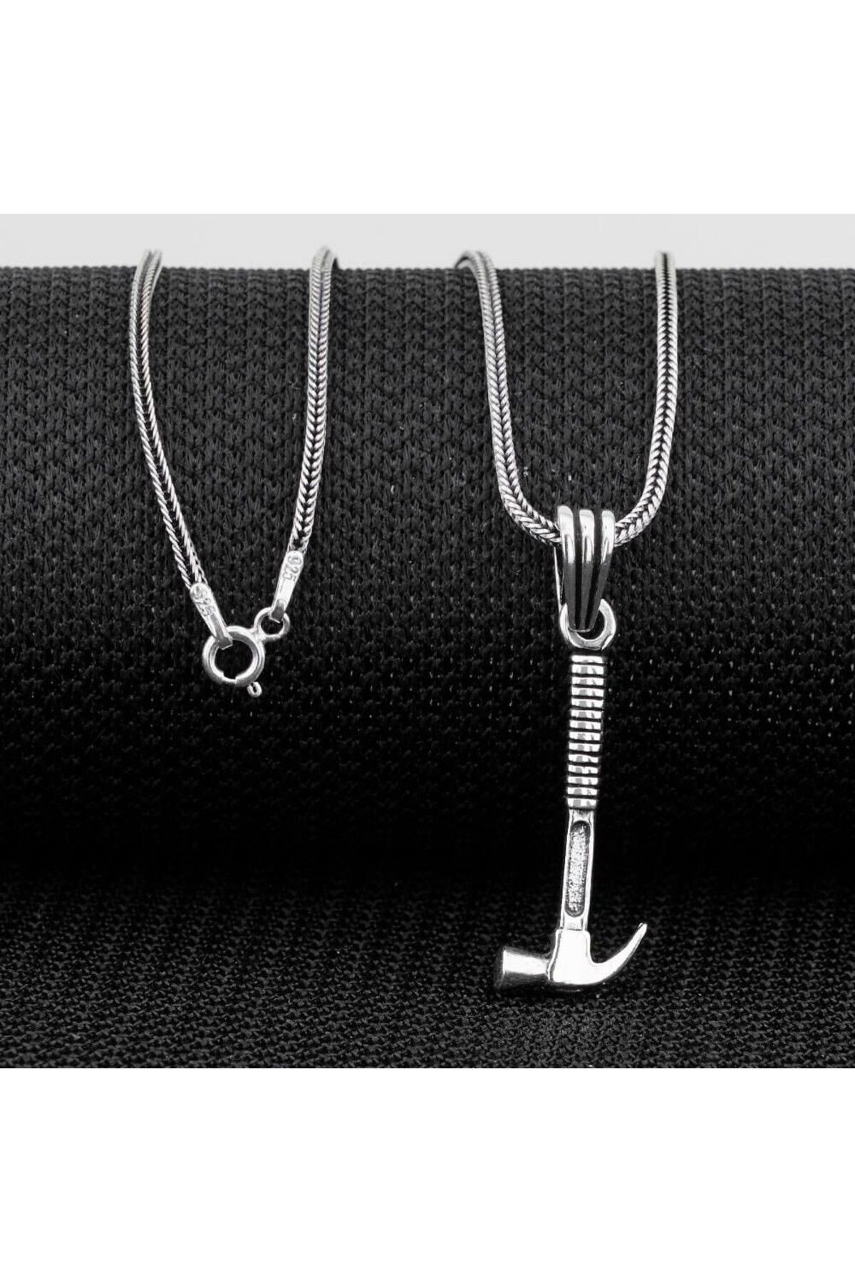 shop Çekiç Tasarımlı 925 Ayar Gümüş Erkek Kolye