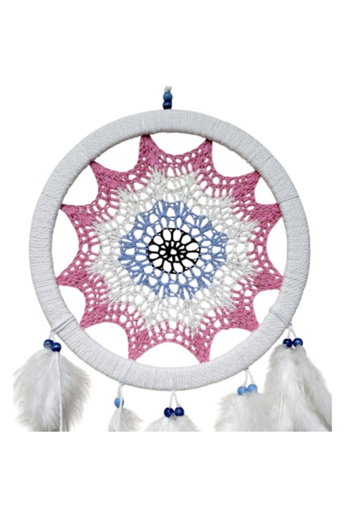 SAVA HOME COLLECTİON Pembe Nazar Motifli Kuş Tüylü Duvar Süsü