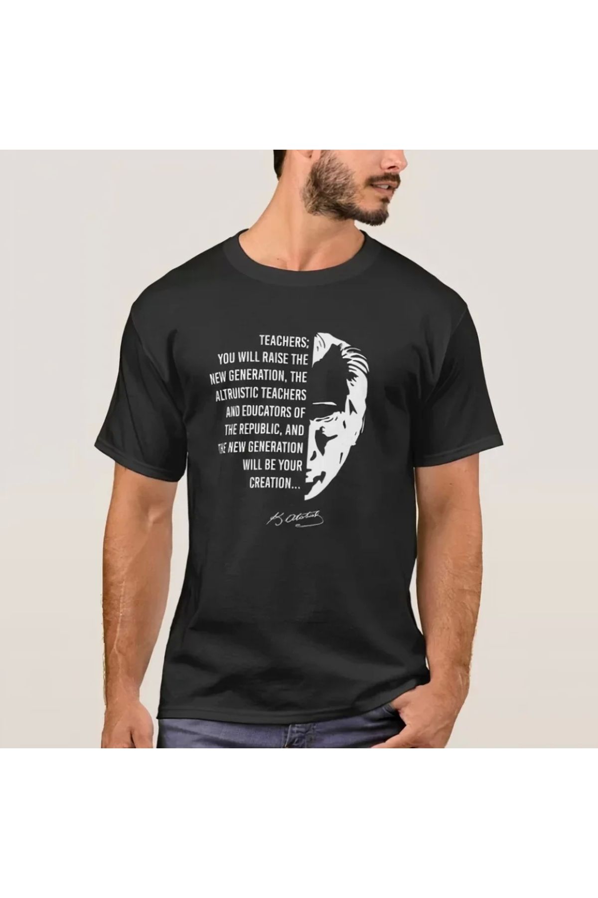 Butik 24 Kasım Öğretmenler Günü Baskılı T-shirt - Siyah