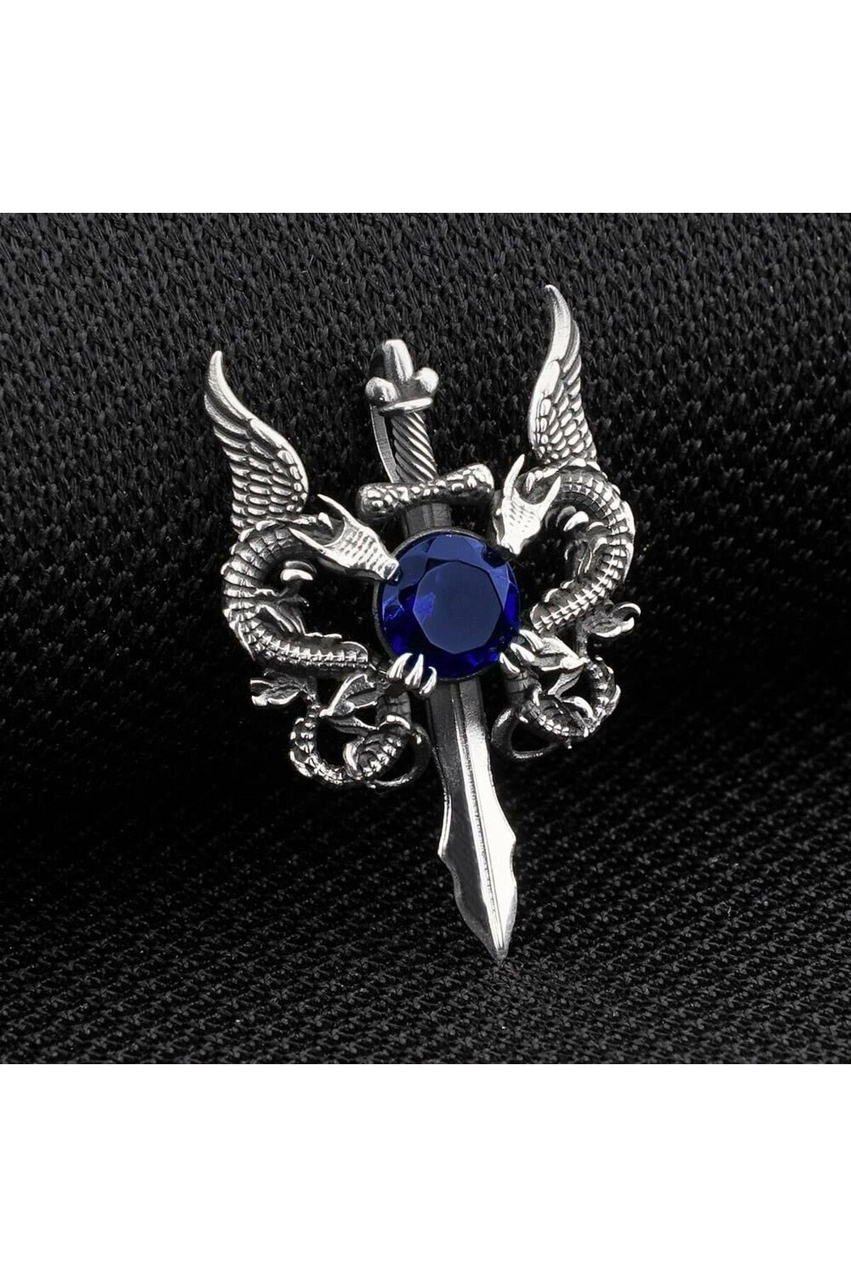 shop Ejderha Tasarımlı Zirkon Taşlı 925 Ayar Gümüş Erkek Kolye Ucu