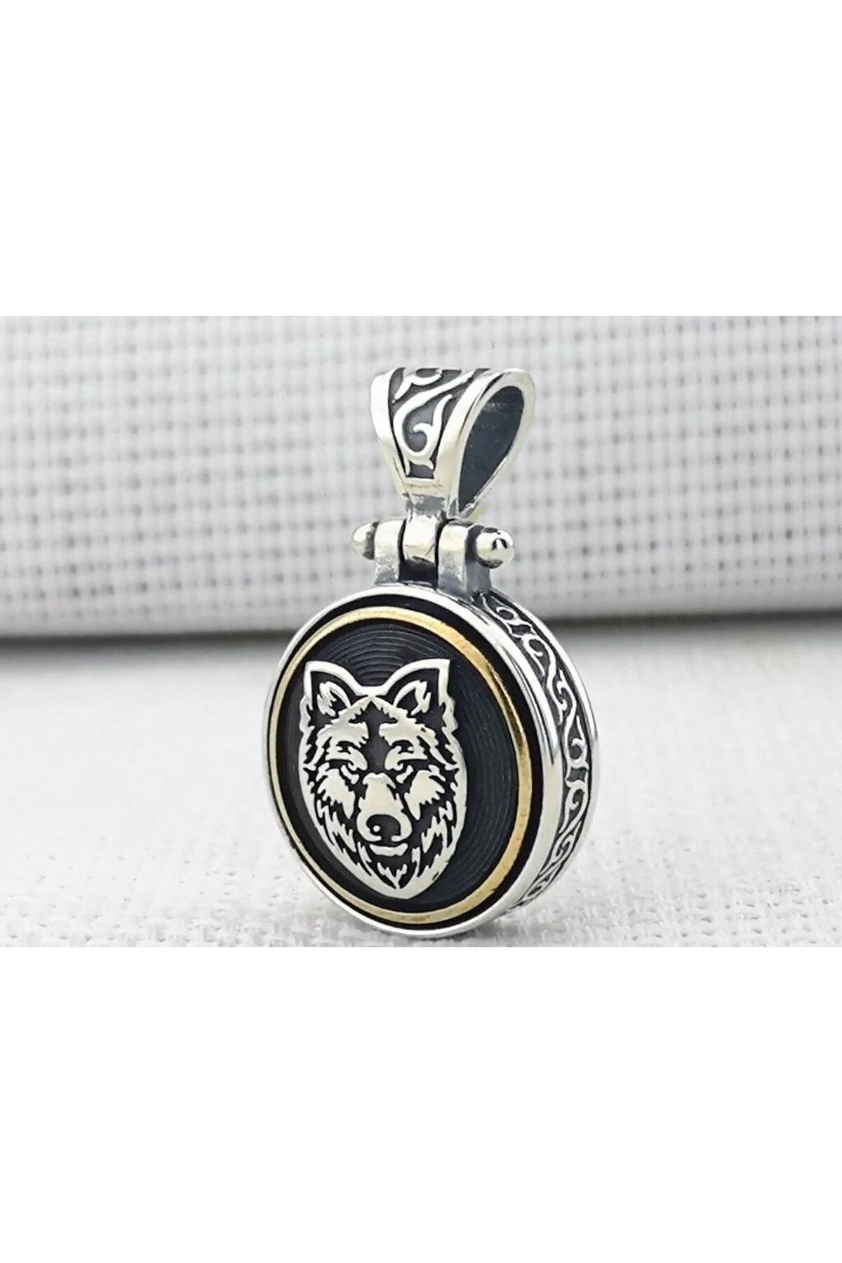 shop Bozkurt Ortası Dönen Tasarımlı 925 Ayar Gümüş Erkek Kolye Ucu
