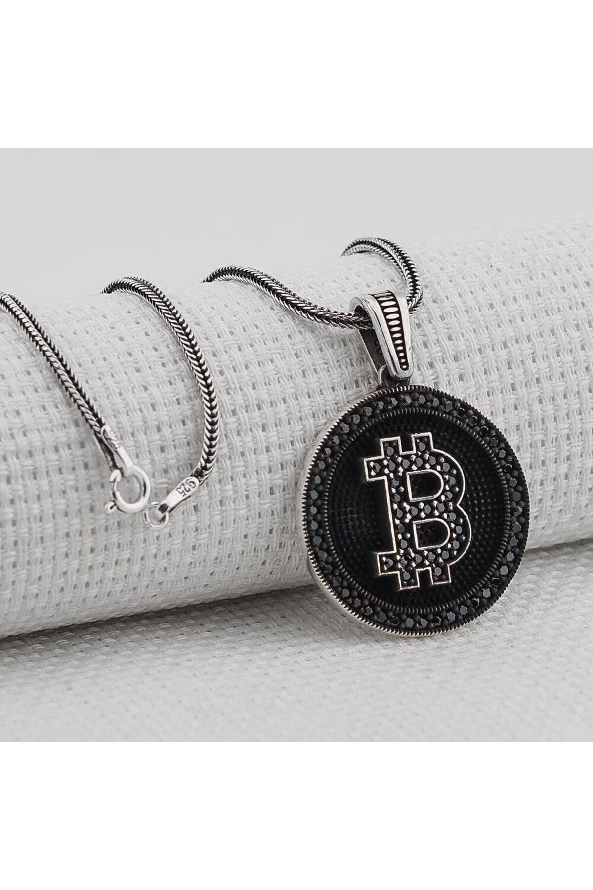 shop Bitcoin 925 Ayar Gümüş Erkek Kolye