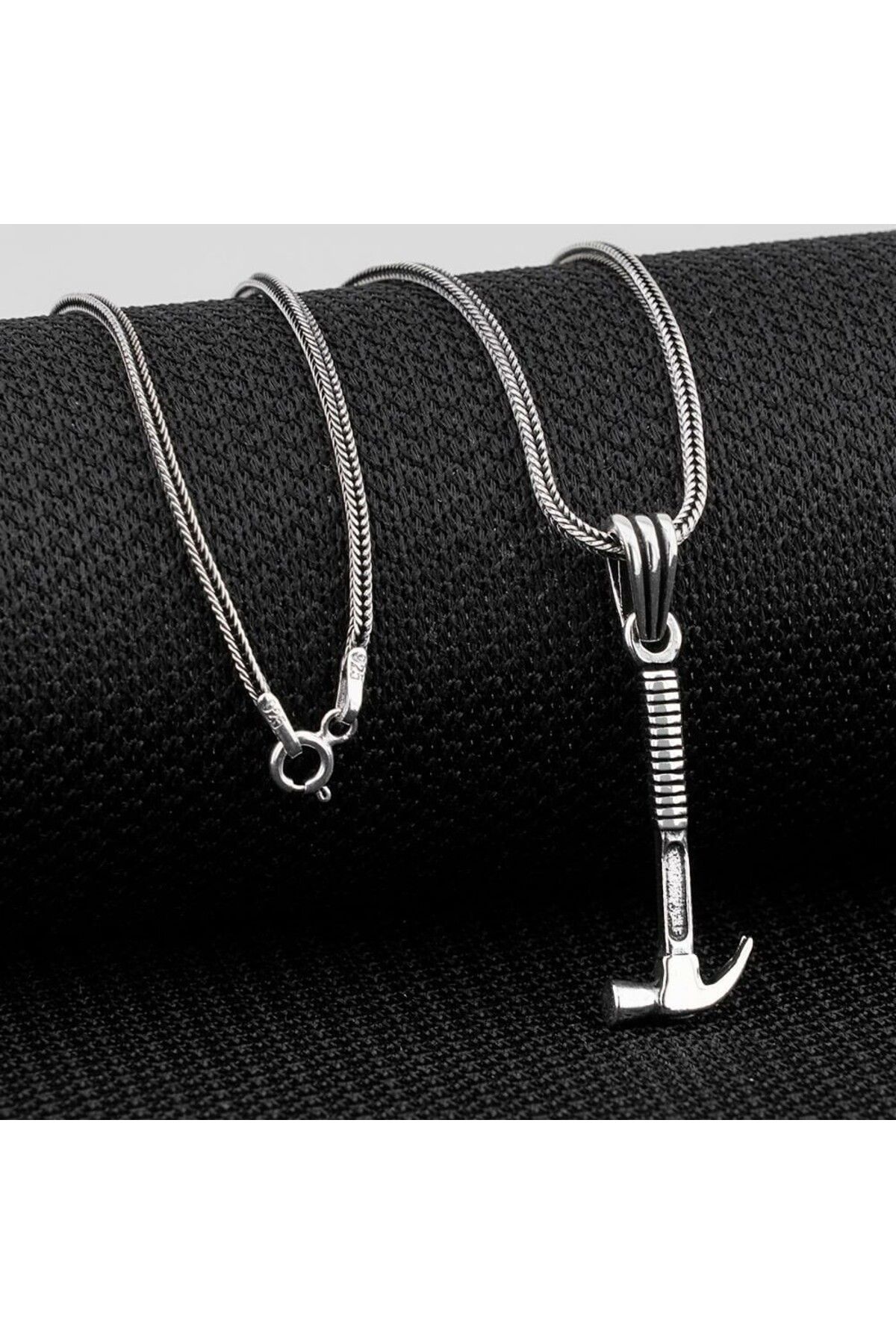 shop Çekiç Tasarımlı 925 Ayar Gümüş Erkek Kolye