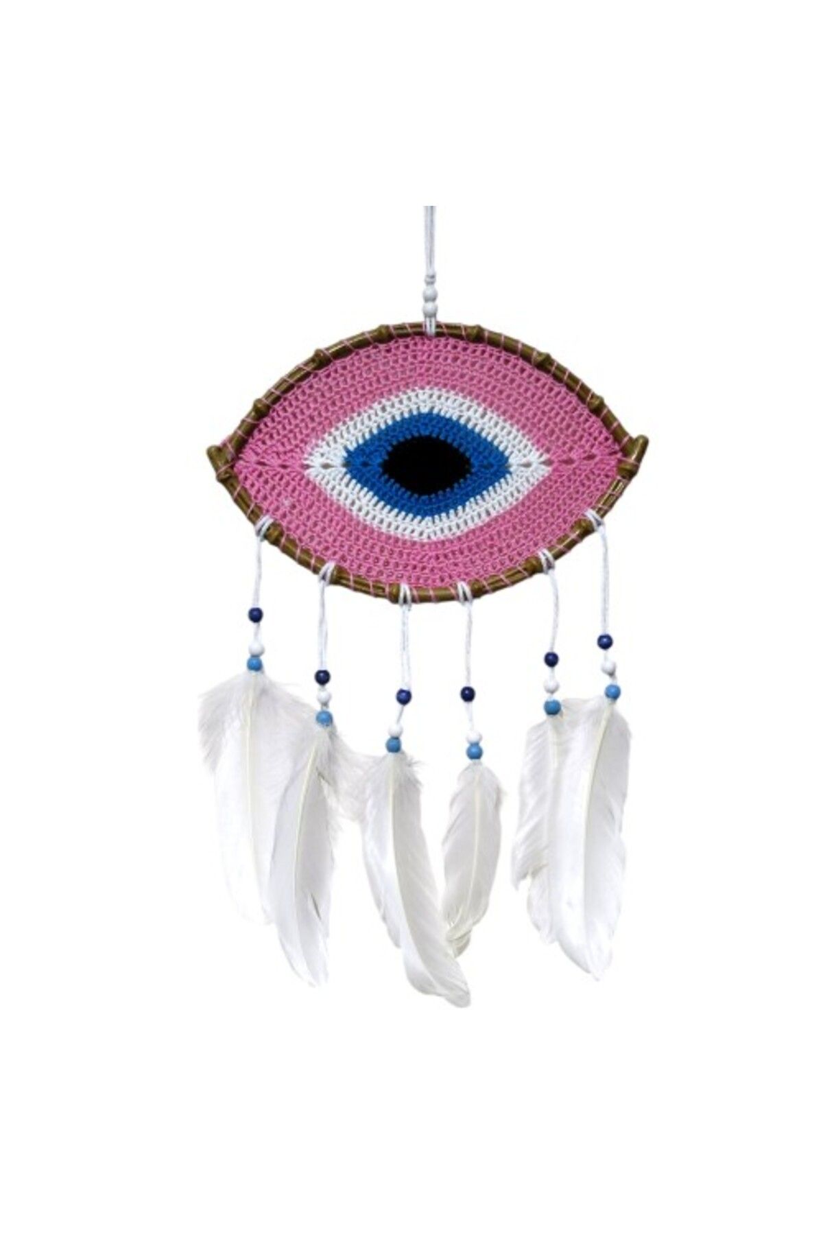 SAVA HOME COLLECTİON Pembe Motifli Göz Model El Yapımı Duvar Süsü