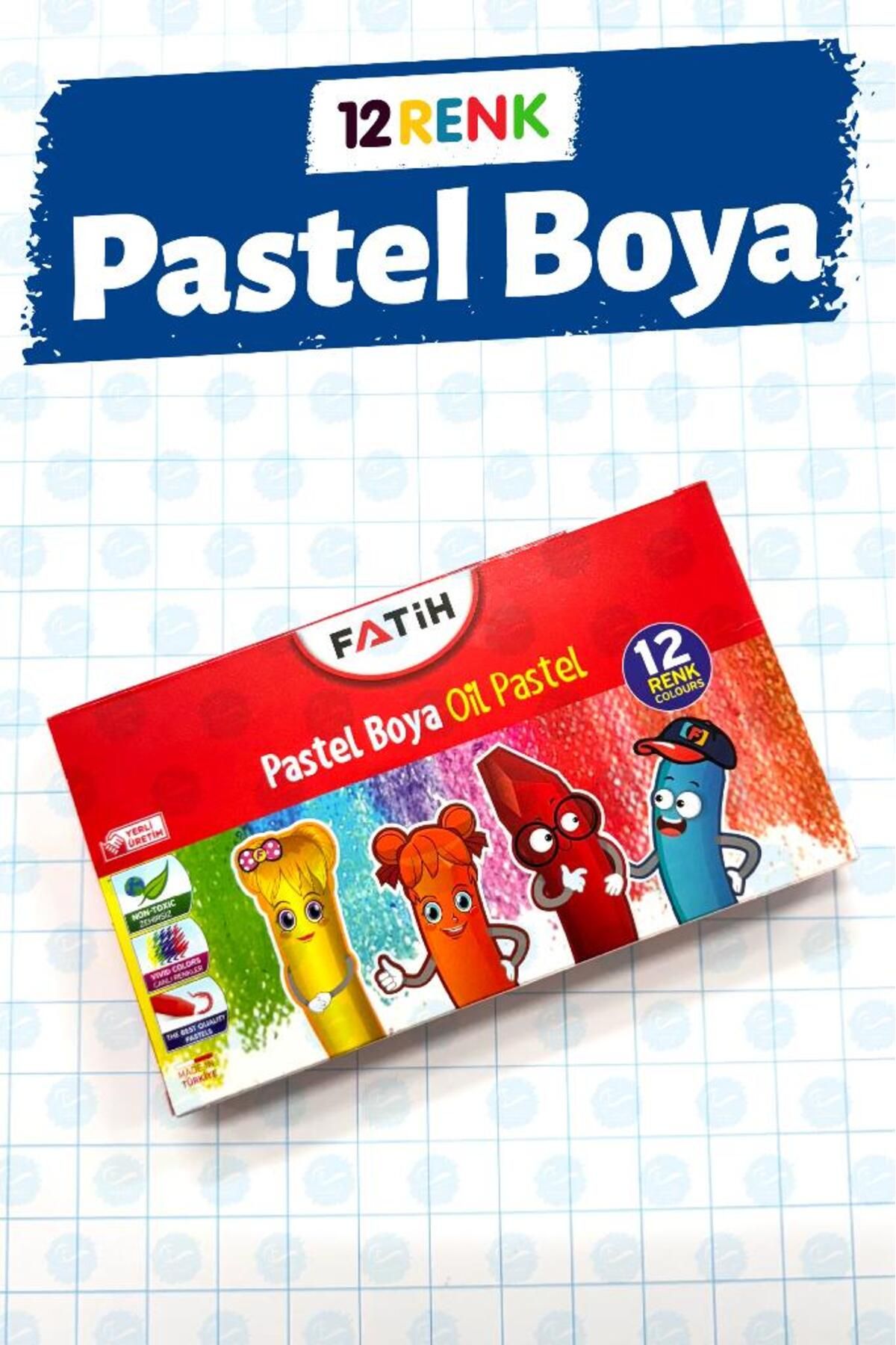 t tuğset etiket 12 Renk Pastel Boya-T1409