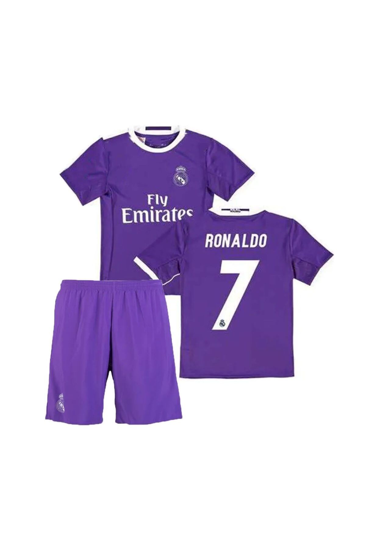 yenteks Cristiano Ronaldo 2017 Cardif Ligi Mor Çocuk Forma Takımı 4'lü Set Çorap+Bileklik Hediyeli