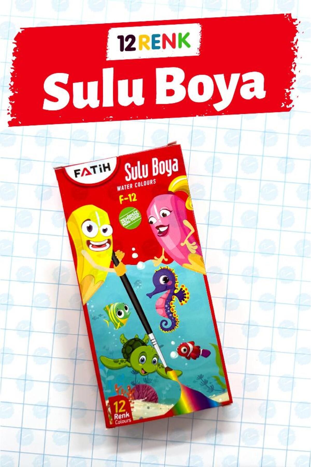 t tuğset etiket 12 Renk Sulu Boya
