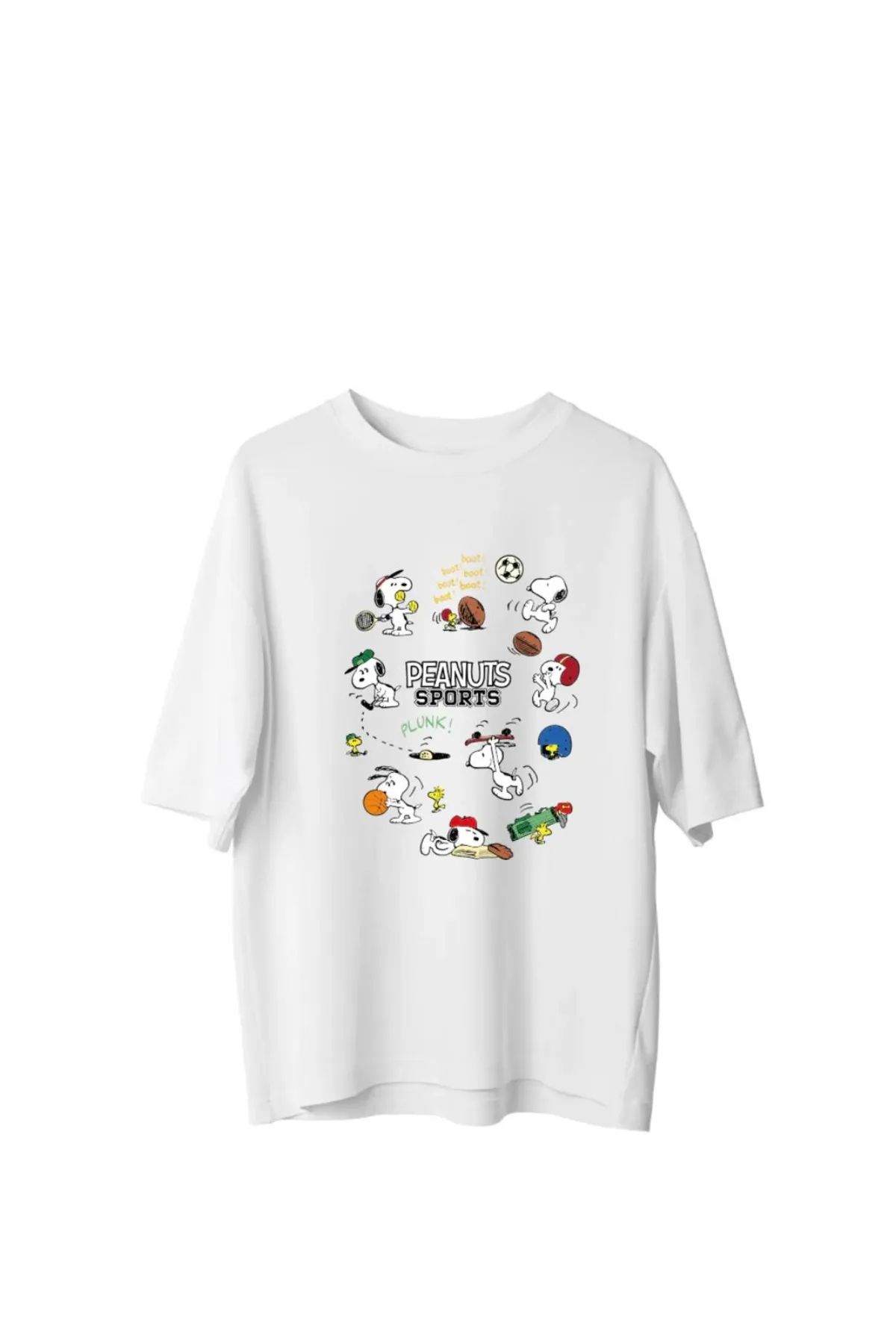 Koklonmoda Unisex Peanut Sports Baskılı Oversize T-Shirt