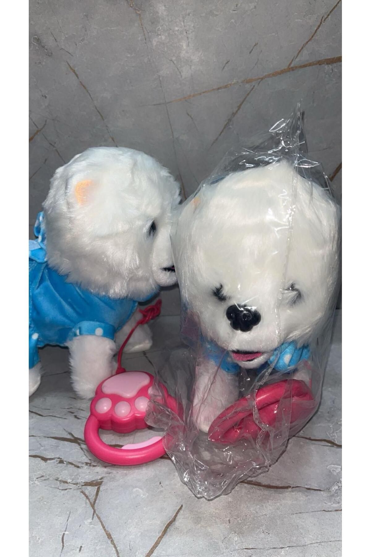 emenglobal Peluş Köpek Kumandalı Sesli Müzikli Tasmalı Yürüyen Sevimli Köpek - Mia Tasmalı Köpek