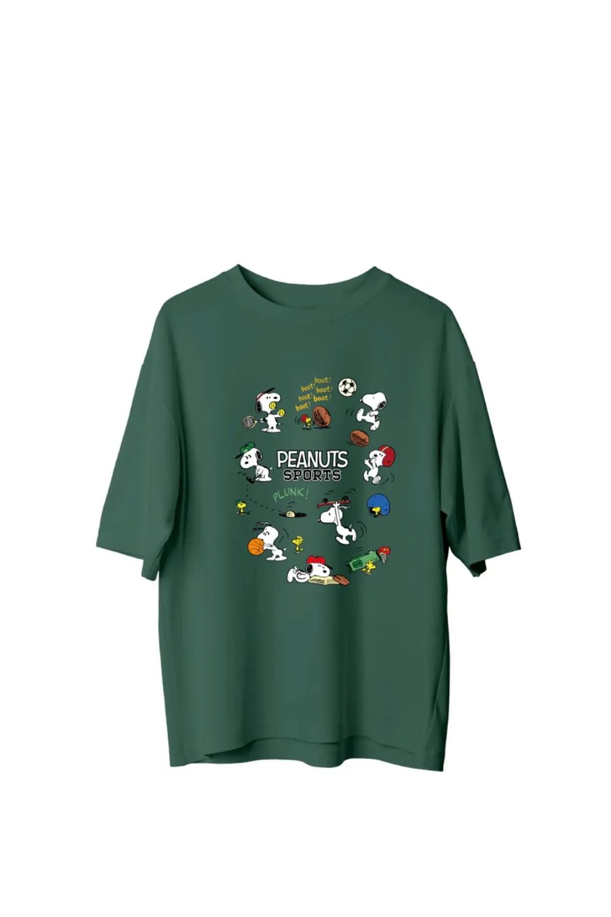 Koklonmoda Unisex Peanut Sports Baskılı Oversize T-Shirt