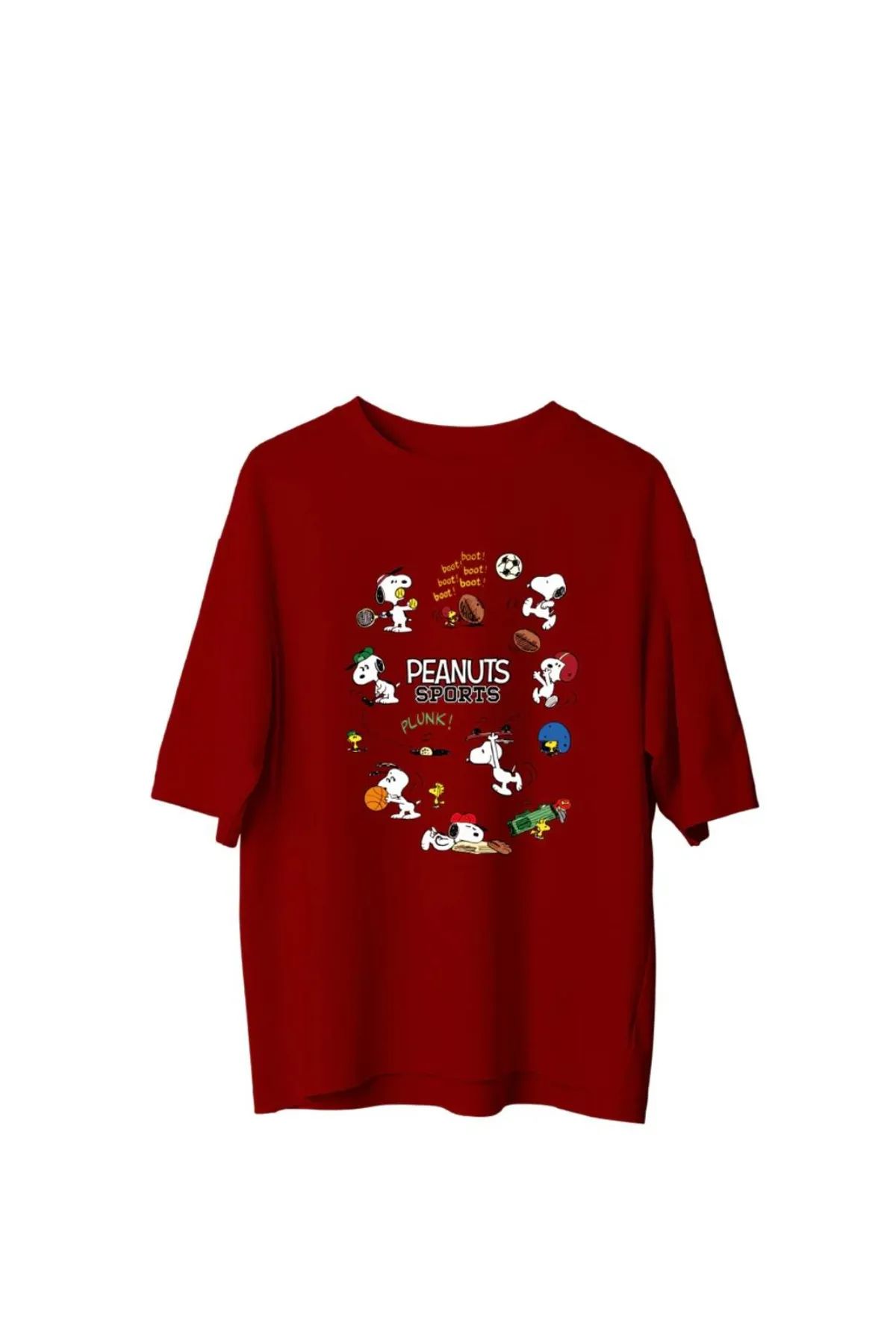 Koklonmoda Unisex Peanut Sports Baskılı Oversize T-Shirt