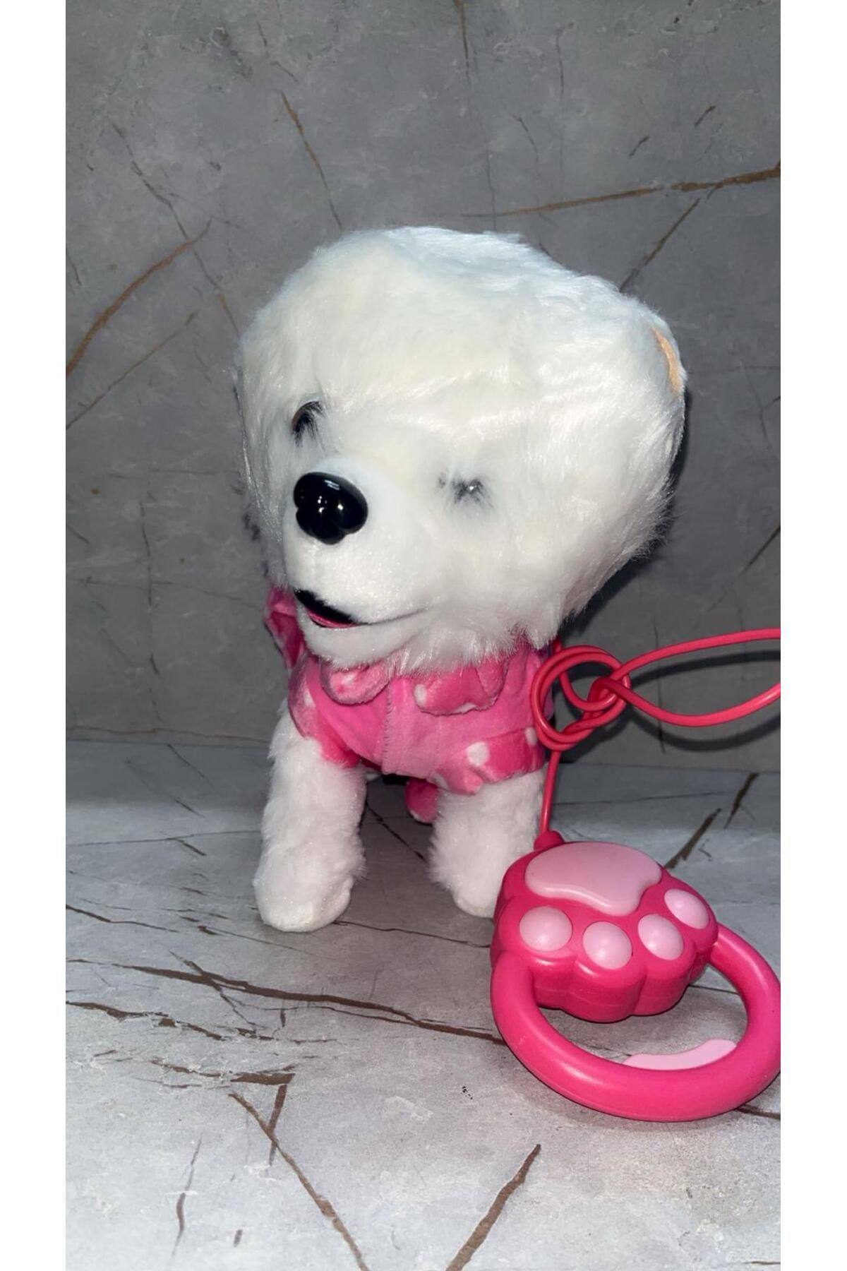 emenglobal Peluş Köpek Kumandalı Sesli Müzikli Tasmalı Yürüyen Sevimli Köpek - Mia Tasmalı Köpek