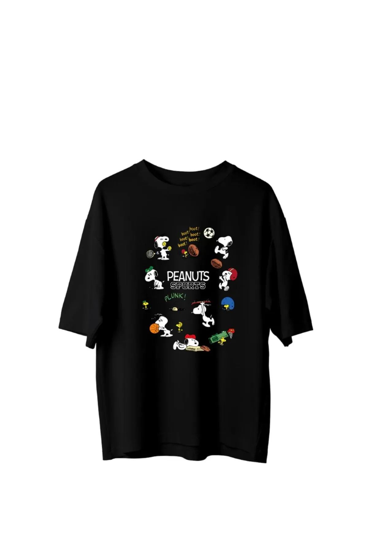 Koklonmoda Unisex Peanut Sports Baskılı Oversize T-Shirt