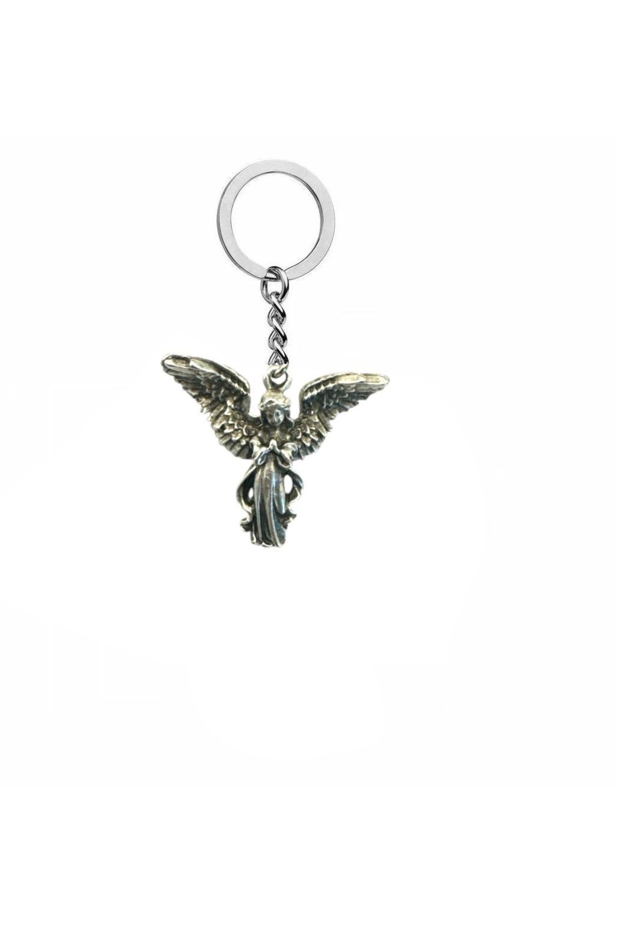 Herşey Nota Kanatlı Seraph Figürlü Unisex Metal Anahtarlık – Spiritüel Koruma ve Mistik Enerji Temalı Aksesuar
