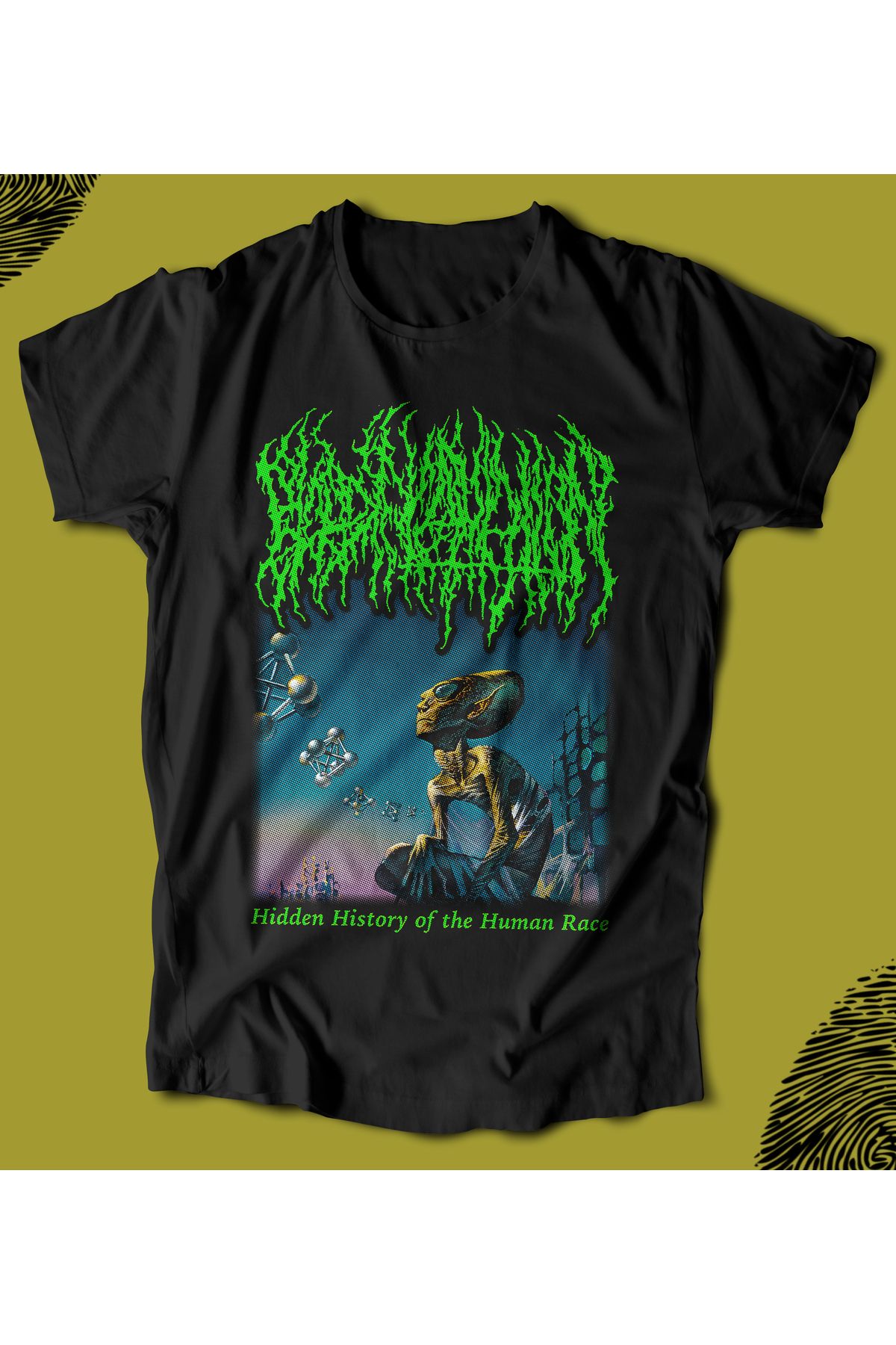 BUTSHIRT BU Tişört 'Blood Incantation – Hidden history of the human race 'Regular-Fit' Unisex Tişört