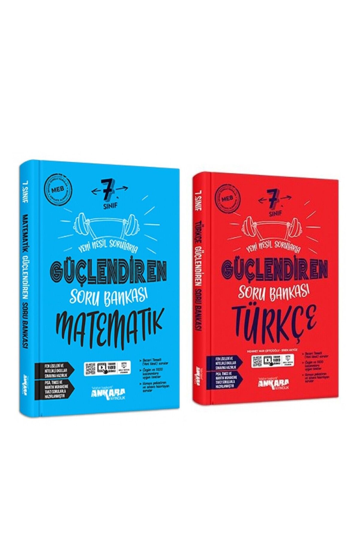 Ankara Kitap Merkezi Ankara Yayıncılık 7.Sınıf Türkçe ve Matematik Güçlendiren Soru Bankası Seti 2 Kitap