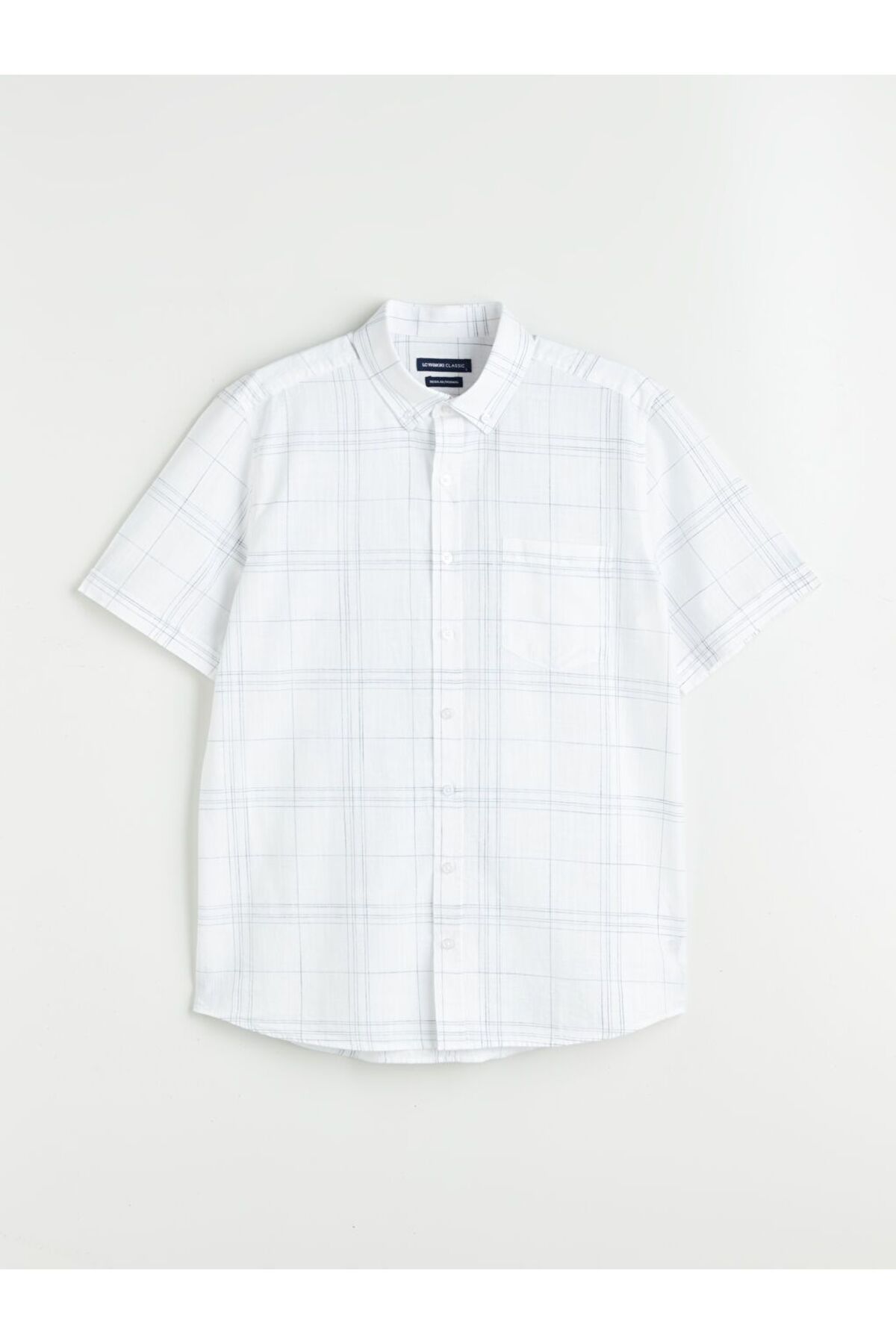 LC Waikiki LCWAIKIKI Classic Regular Fit Kısa Kollu Ekose Poplin Erkek Gömlek