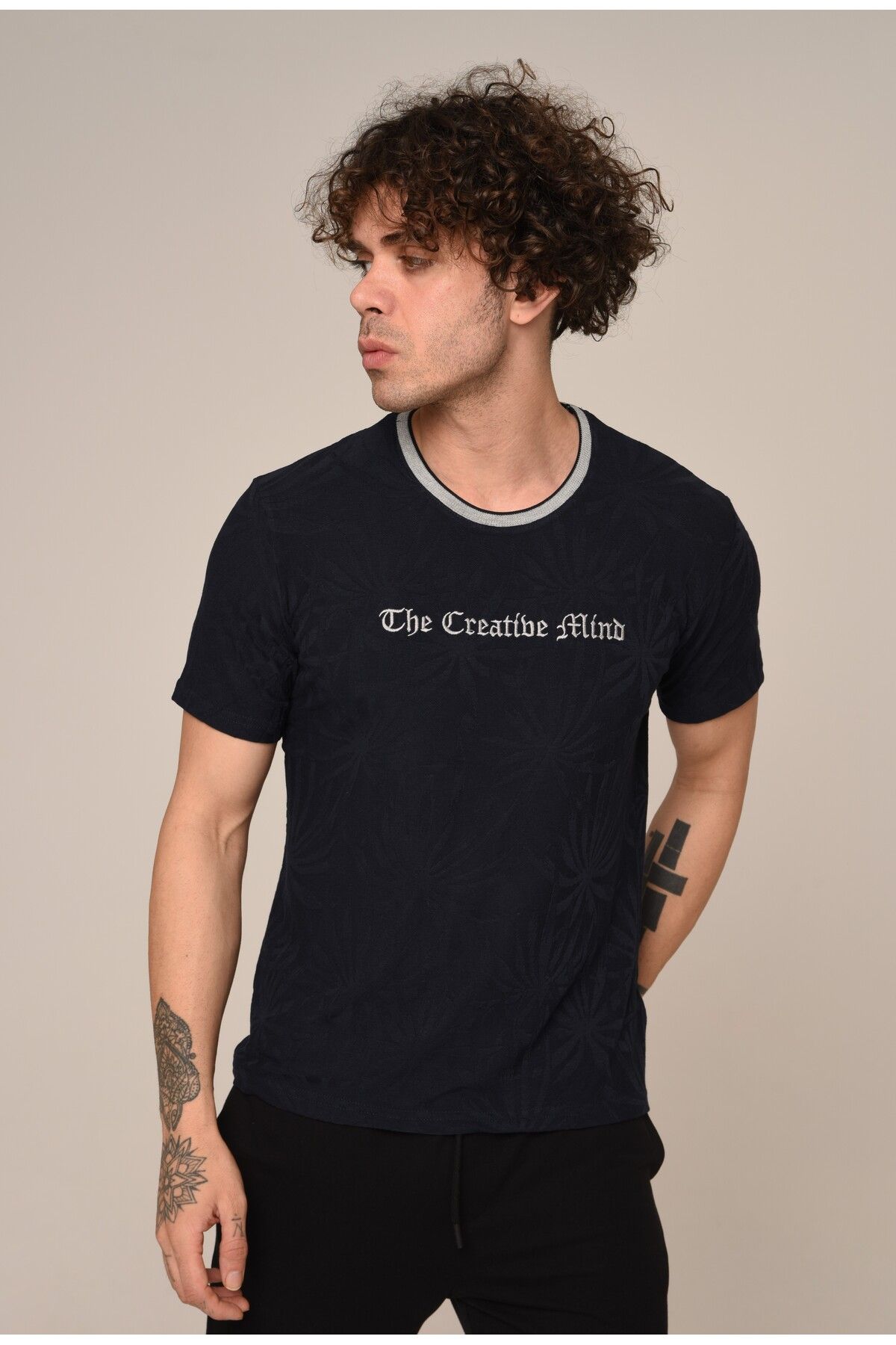 Klothy Erkek Bisiklet Yaka Slim Fit Tshirt T119
