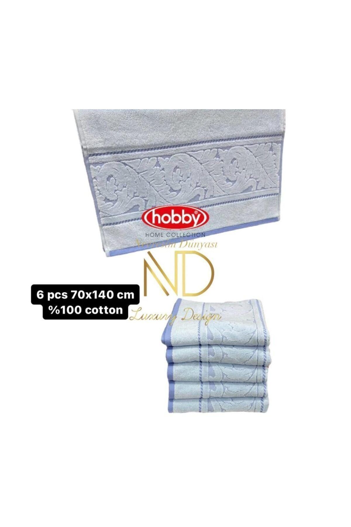 merland benvecocuk Sultan Mavi 70x140 6'lı Havlu Seti