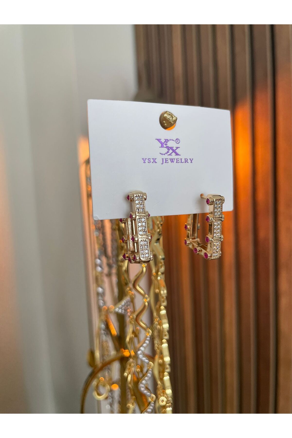 LUXURY JEWELRY Zirkon Taşlı Gold Küpe