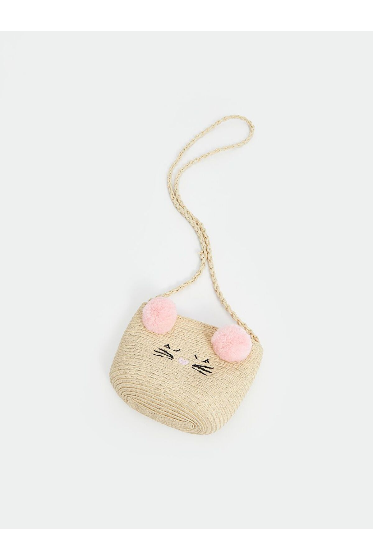 LC Waikiki-Lcw Accessories Girl's Straw Shoulder Bag with Cat Figure 2
