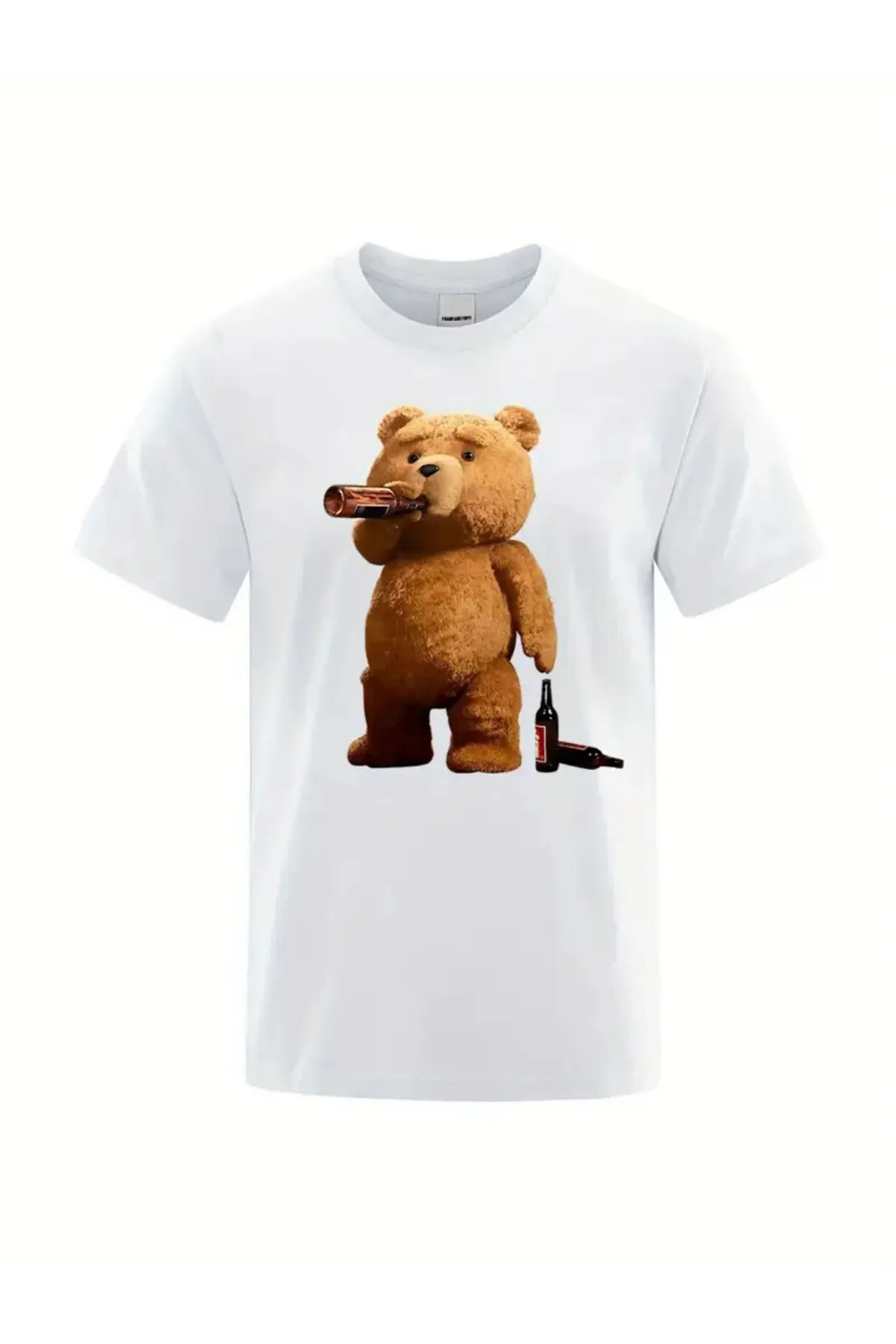 Koklonmoda Büyük Beden Unisex Teddy Beer Baskılı Oversize T-Shirt