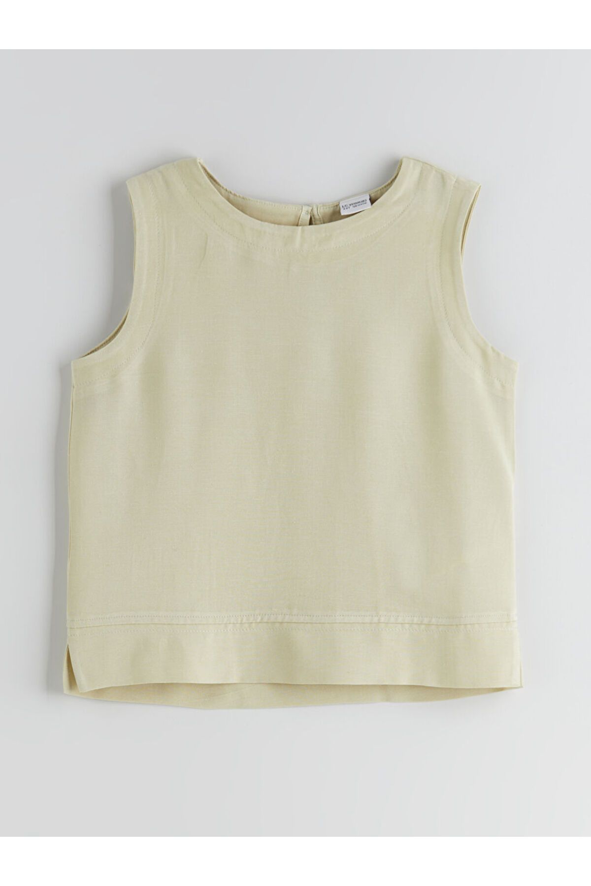LC Waikiki-Sparkling Selections from Shining Store |   Beige Linen Blend Girl's Blouse and Trousers 3