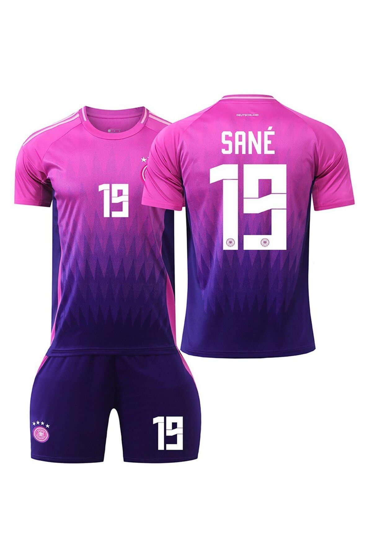 Atlas Global Almanya Euro 2024 Deplasman Leroy Sane Çocuk Forması 3'lü Set FORMA+ŞORT+ÇORAP (PEMBE)