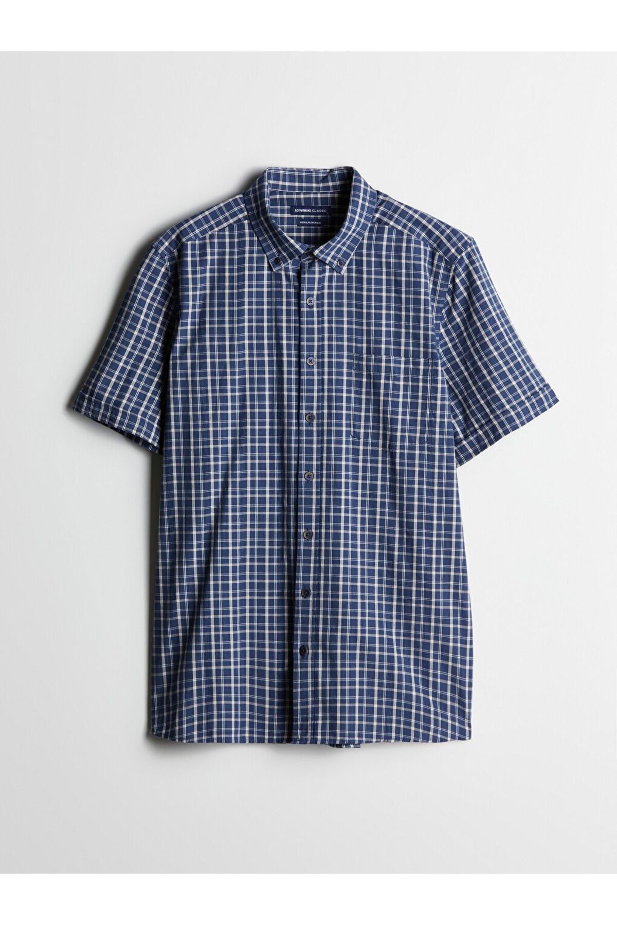 LC Waikiki LCWAIKIKI Classic Regular Fit Kısa Kollu Ekose Poplin Erkek Gömlek