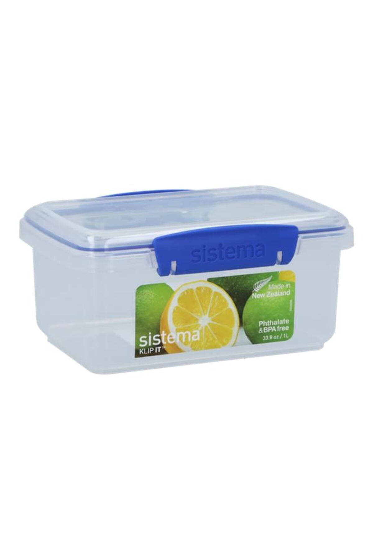 Generic-sistema Klip It Rectangular Food Storage Container Clear and Blue 1 Liter (Multicolour) 3