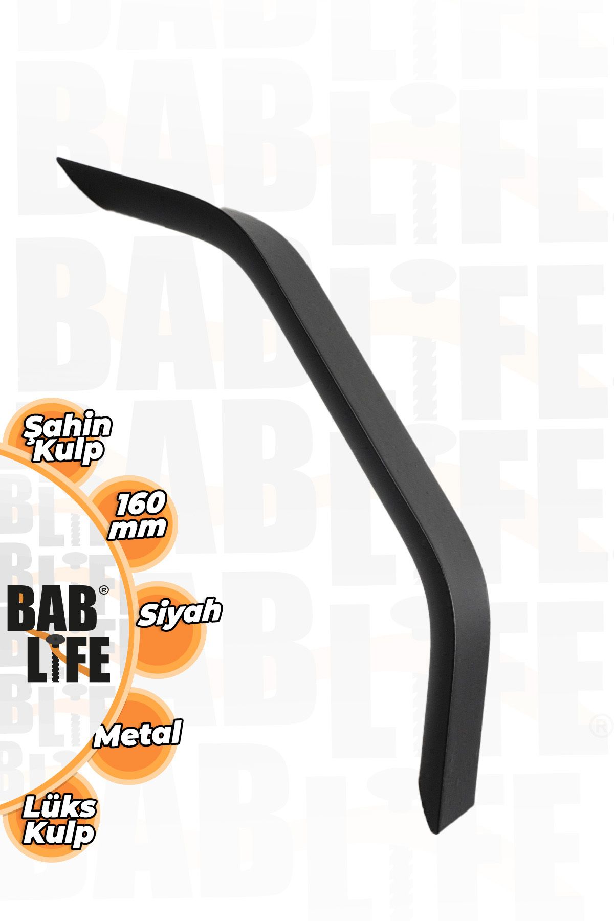bablife Şahin 160mm Mat Siyah Lüks Modern Çekmece Dolap Vestiyer Mobilya Kulpları