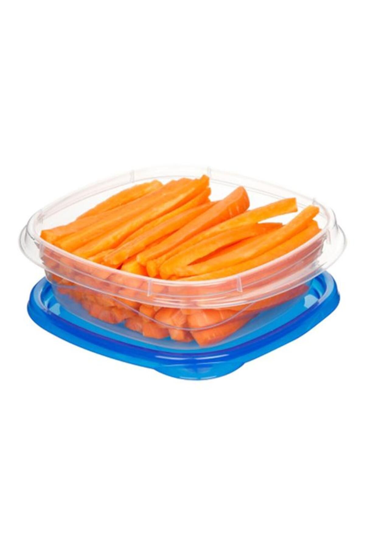 Generic-sistema 4-Piece Take Alongs Easy Stackable Square Food Container Set Clear and Blue 669ml 54105 3