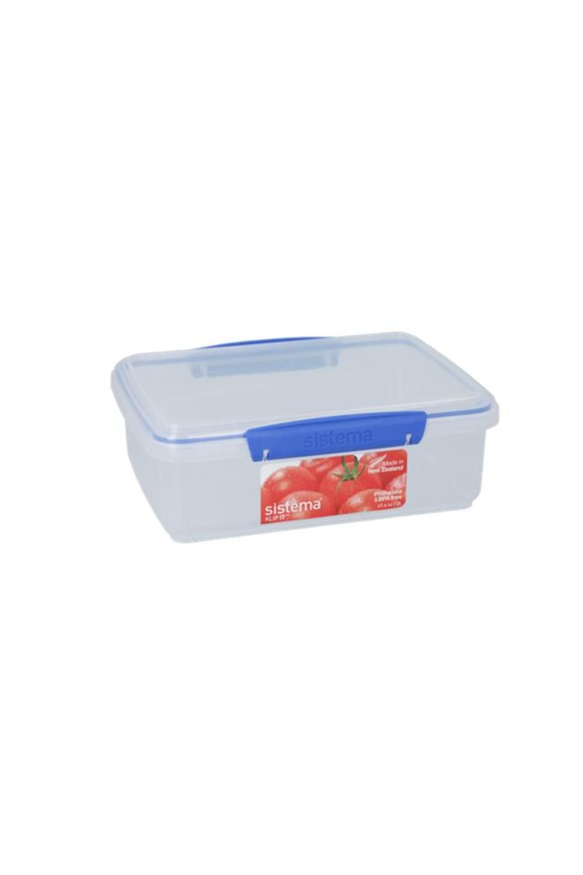 Generic-sistema Klip It Rectangular Airtight Food Container Clear and Blue 2 Liter (Multicolour) 3