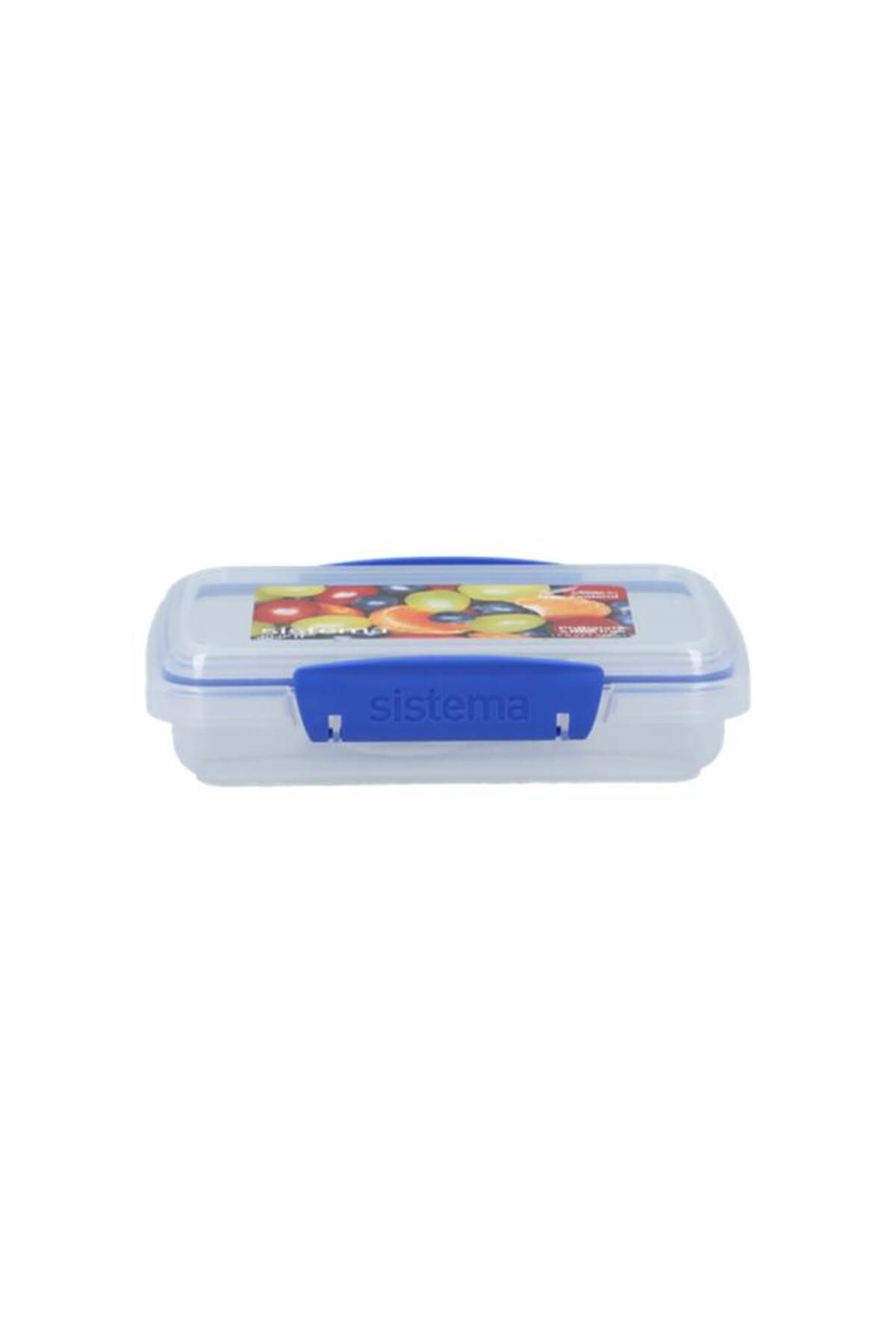 Generic-sistema Klip It Rectangular Food Storage Container Clear and Blue 380ml (Multicolour) 1