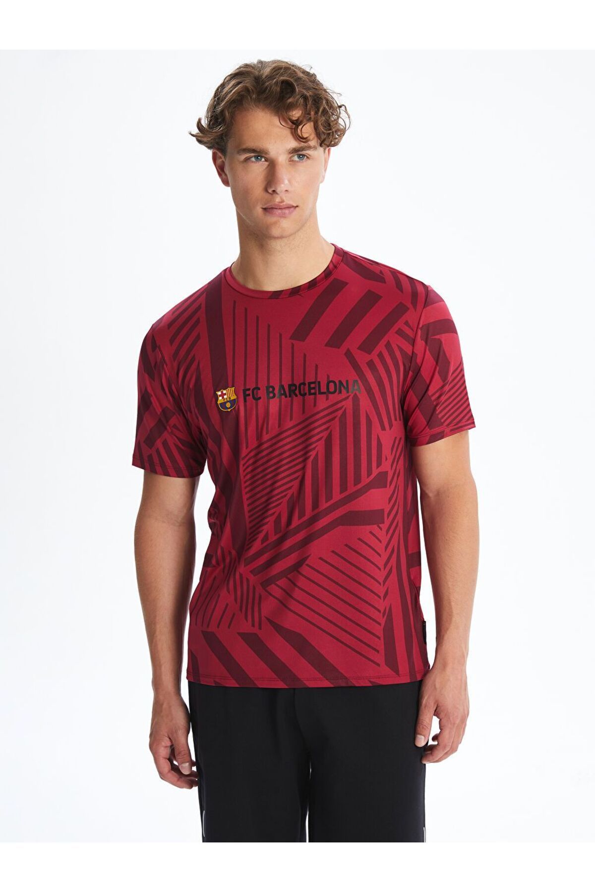 LC Waikiki XSIDE ACTIVE Bisiklet Yaka Barcelona Baskılı Erkek Taraftar Tişört