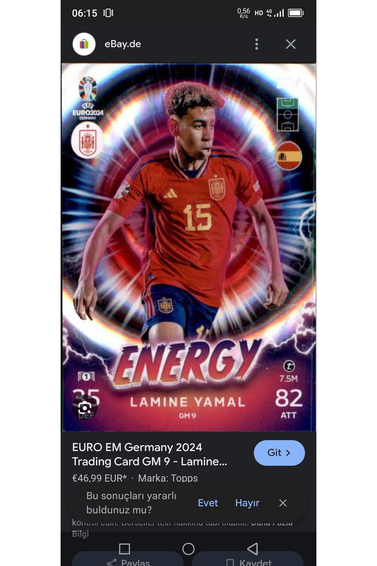 Topps ENERGY LAMINE YAMAL