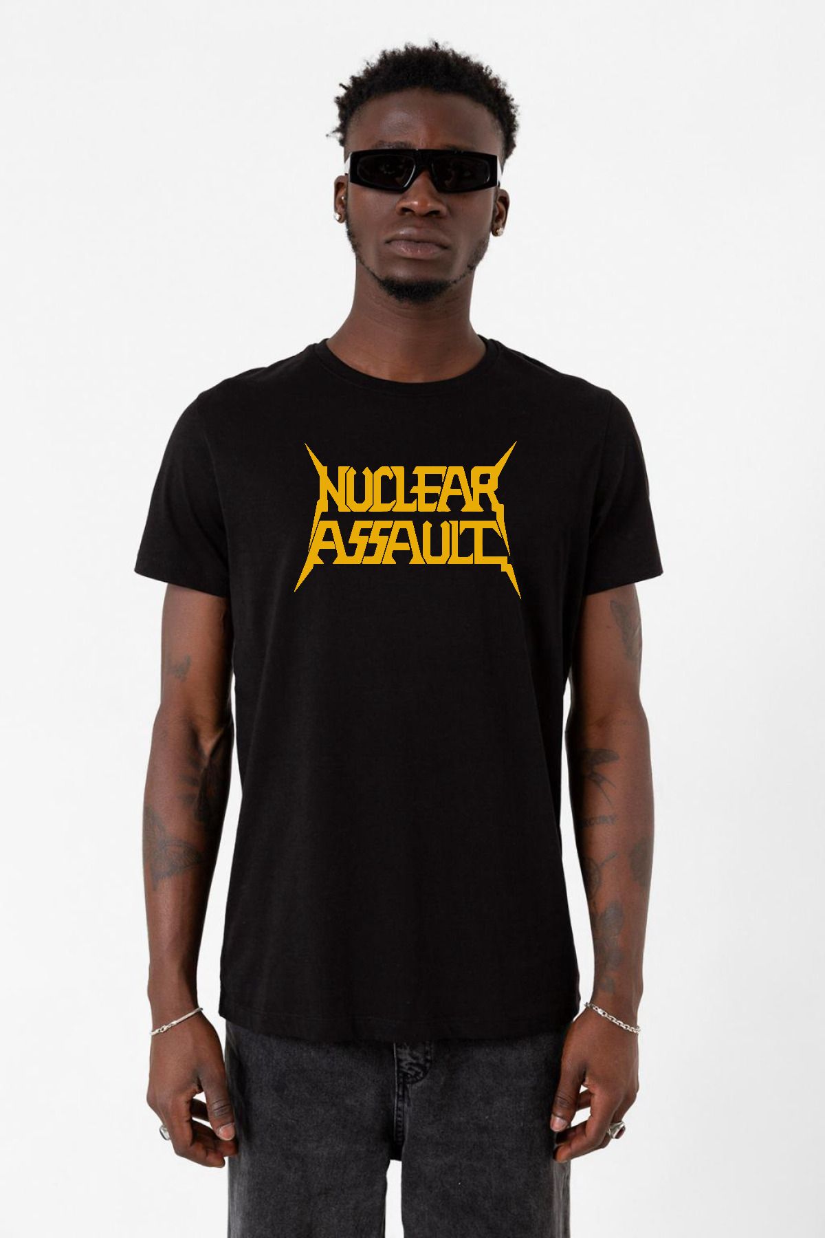 Tshirthane Nuclear Assault Lettern Siyah Erkek Tshirt