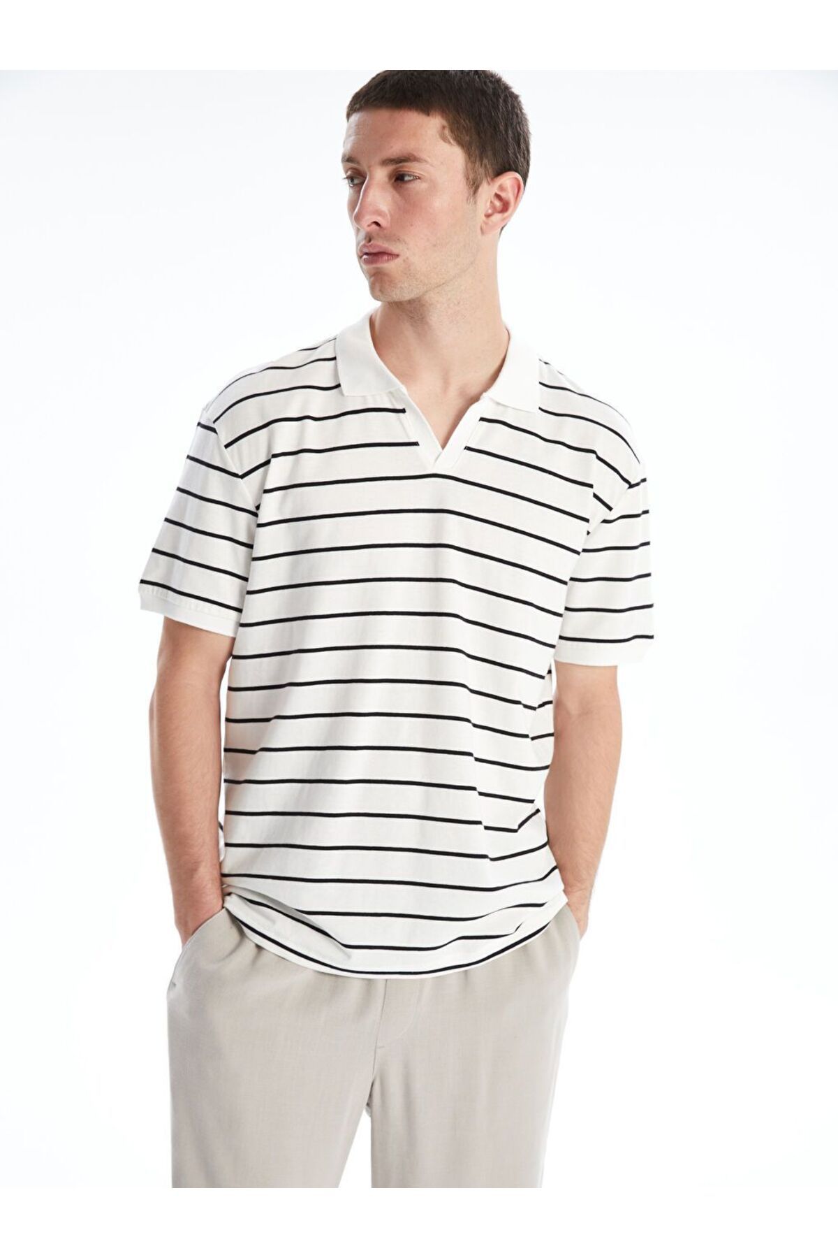 LC Waikiki LCW Vision Polo Yaka Çizgili Erkek Tişört