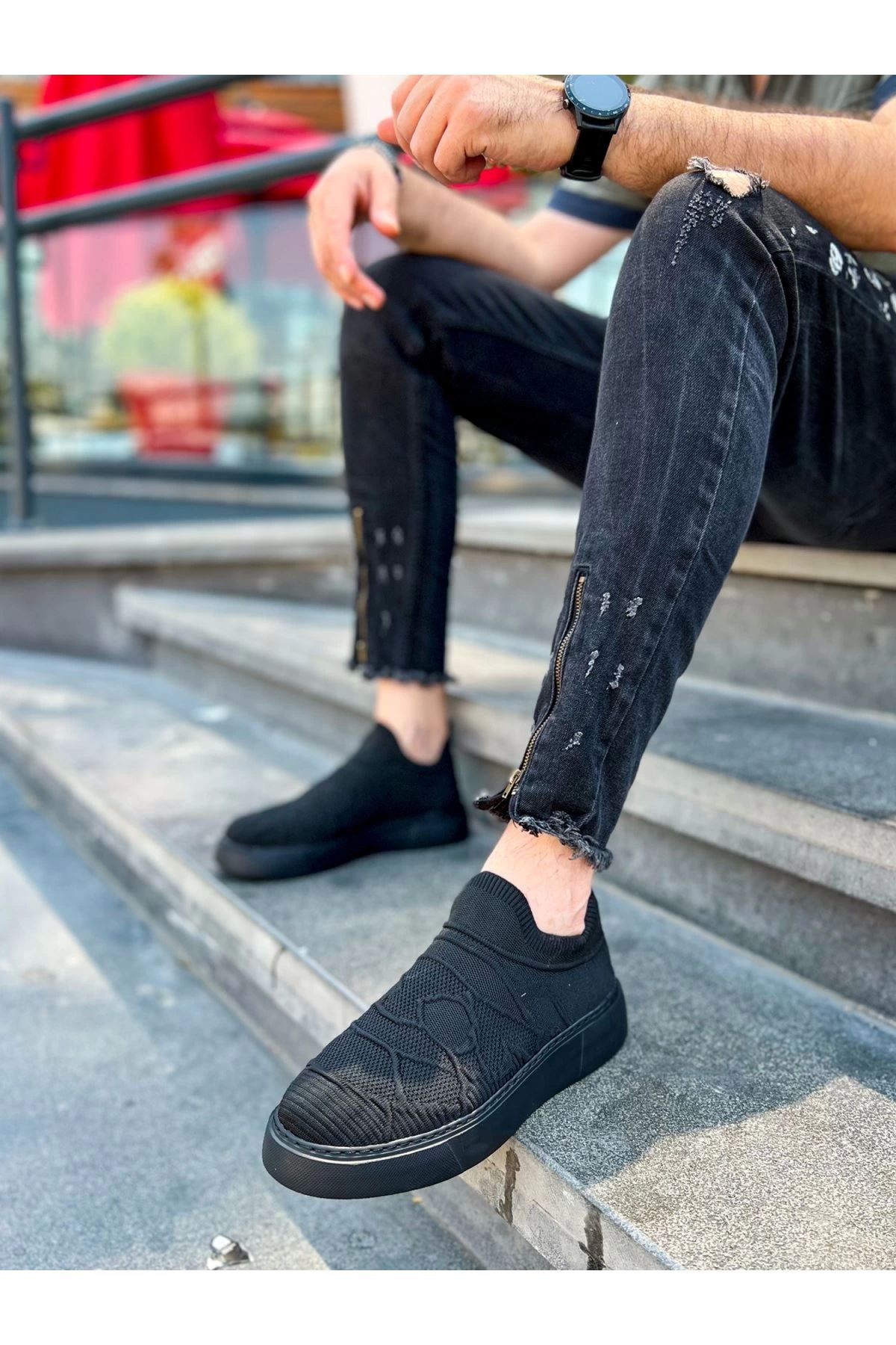 POLEXP Modern Stil Siyah Erkek Ayakkabı
