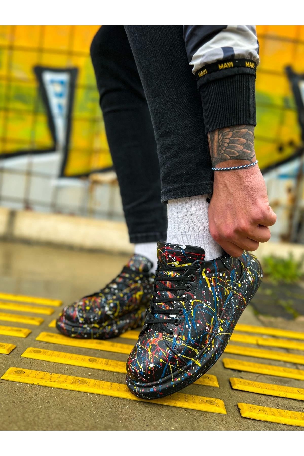 POLEXP Renkli Yıldız Desenli Erkek Sneaker