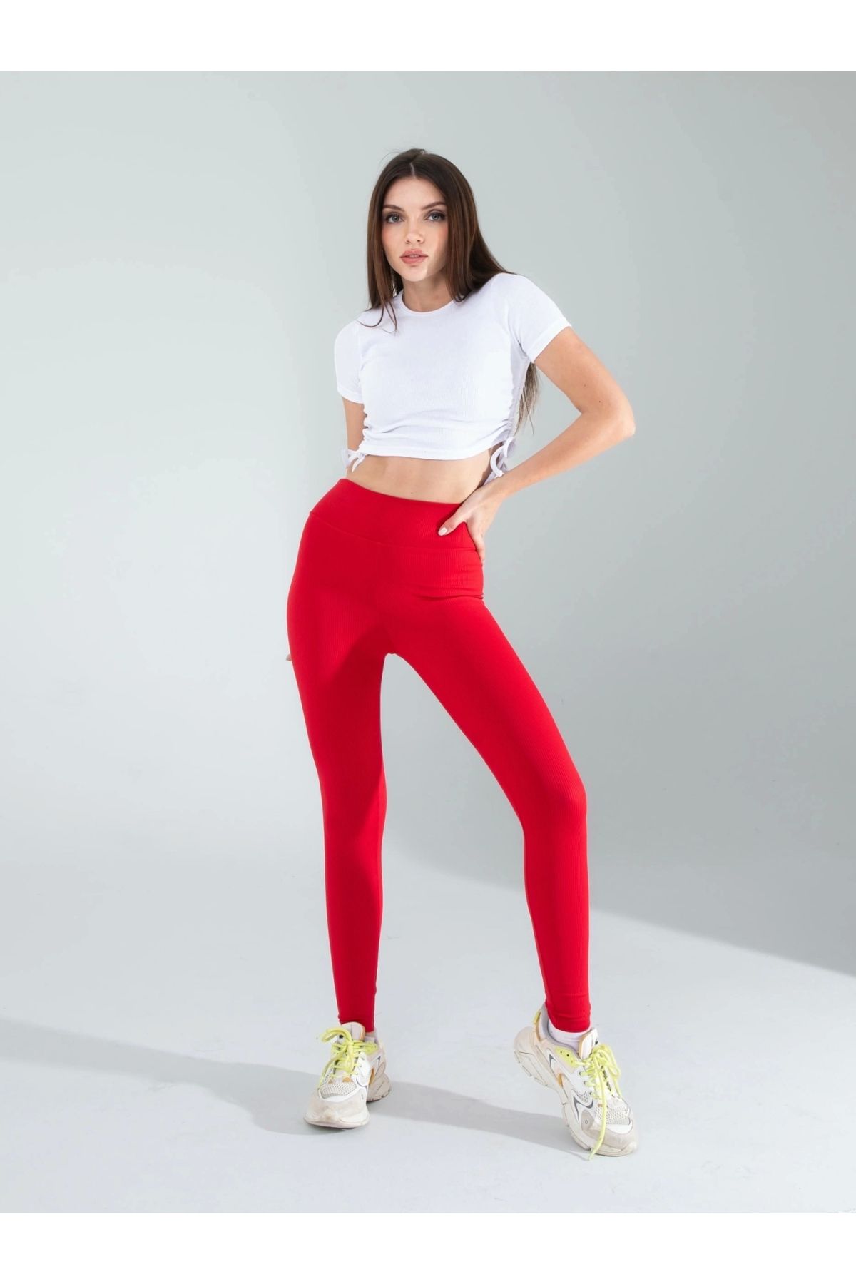 POLEXP Kırmızı Push Up Spor Tayt