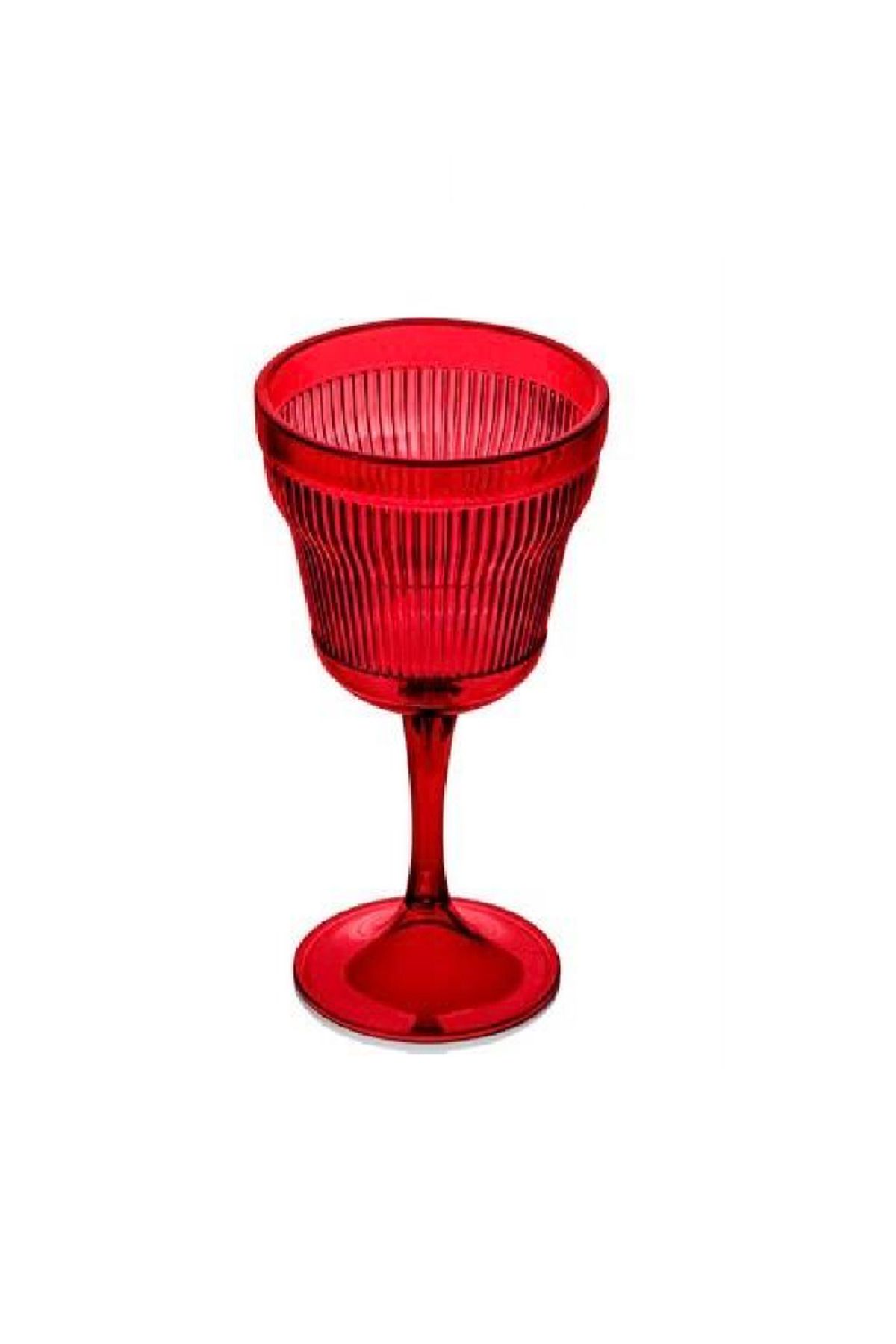 HNG HOME Akrilik Gül Kırmızısı Tekli Kadeh & Su Meşrubat Kahve Yanı Bardağı 300 ml ( Cam Değildir )